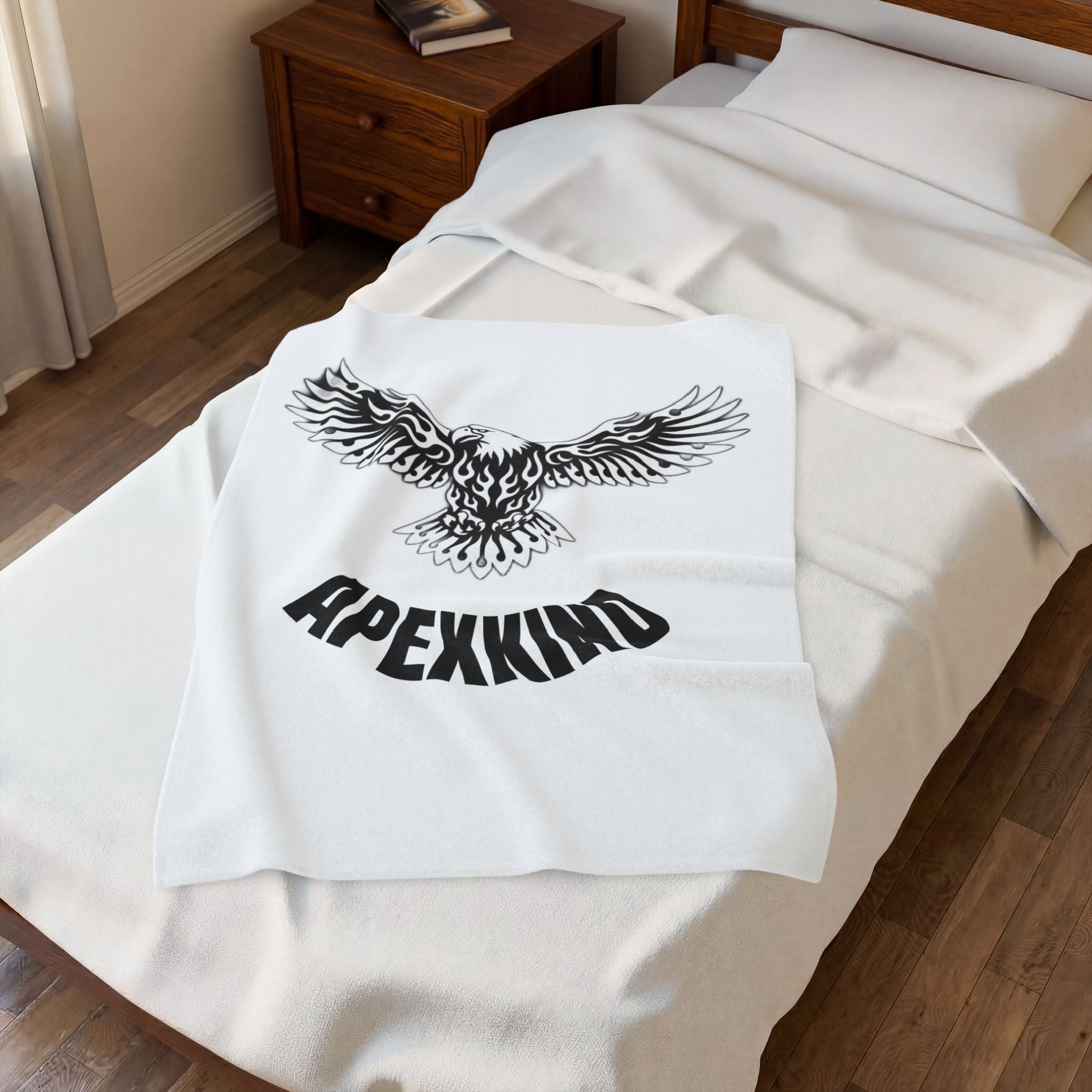 Eagle Graphic Plush Blanket — APEXXKIND Velveteen Throw