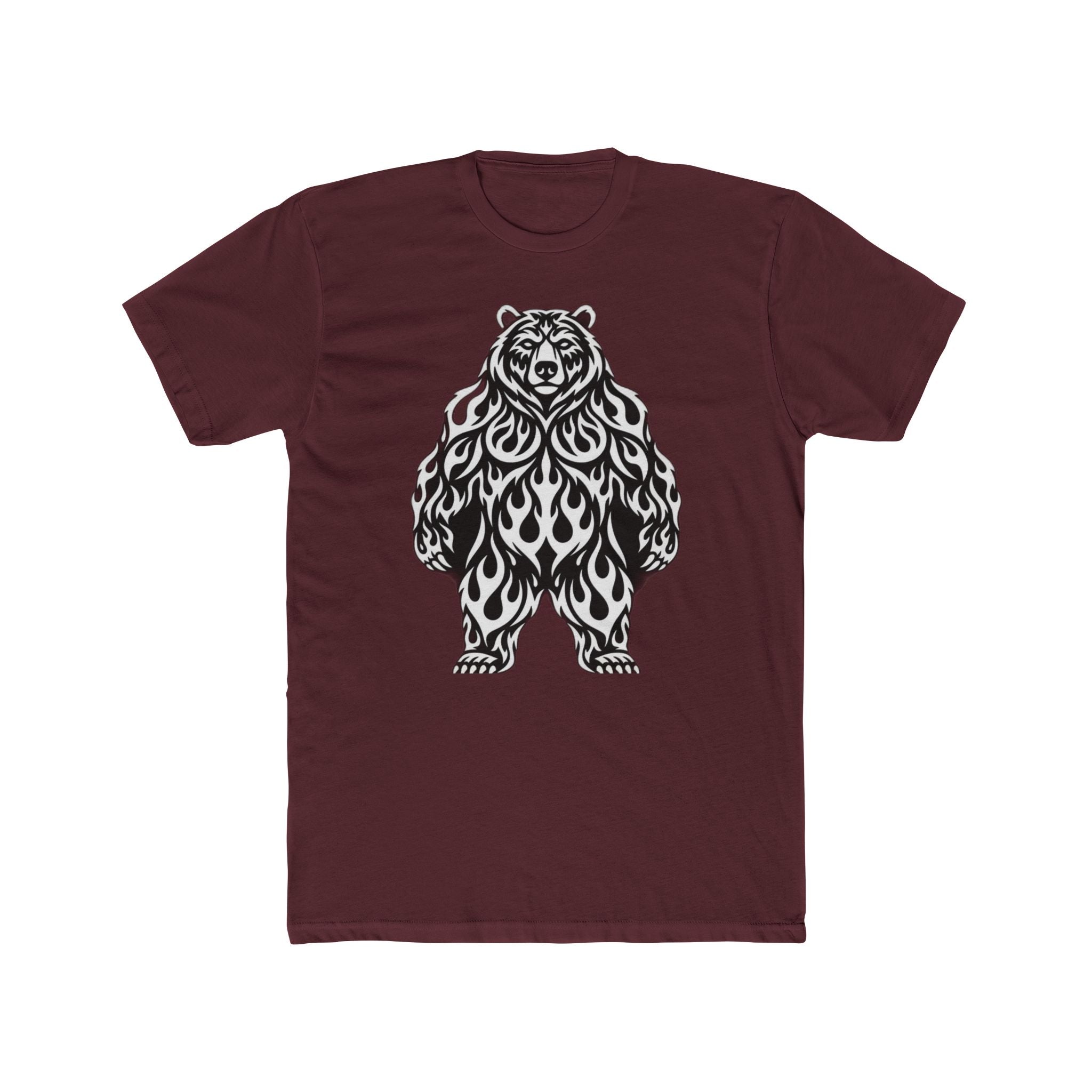 Flame Bear Graphic Tee — Tribal-Inspired Black Bear T-Shirt