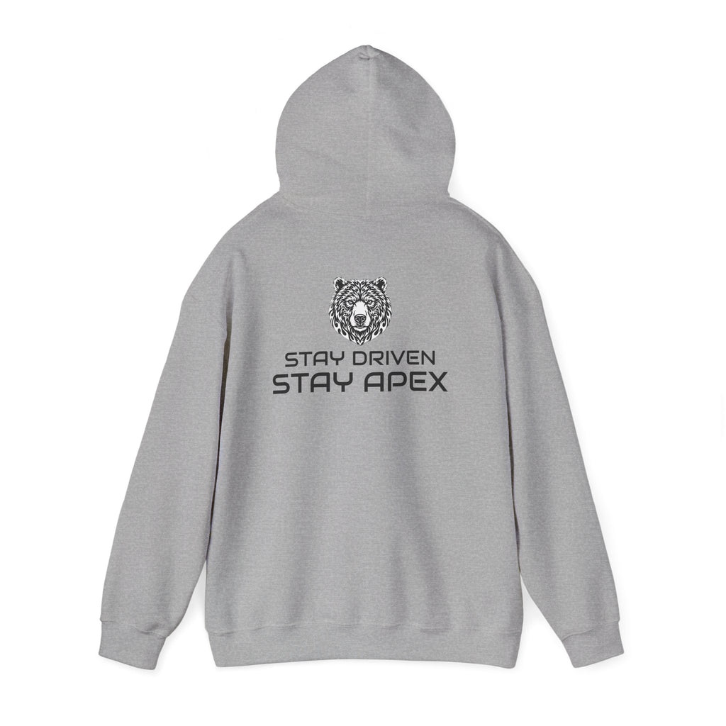ApexKind Bear Hoodie — "Stay Driven Stay Apex" Motivational Pullover