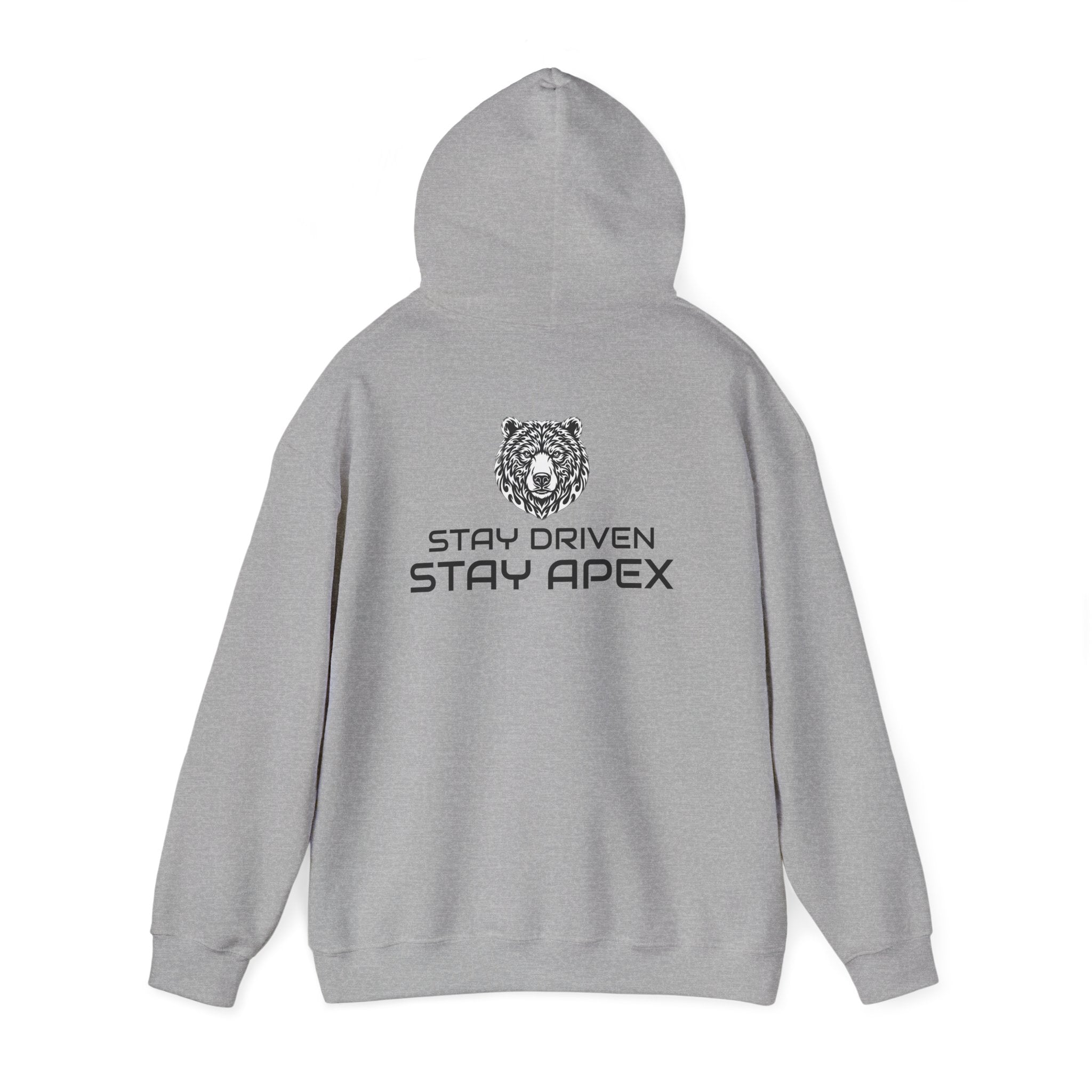 ApexKind Bear Hoodie — "Stay Driven Stay Apex" Motivational Pullover