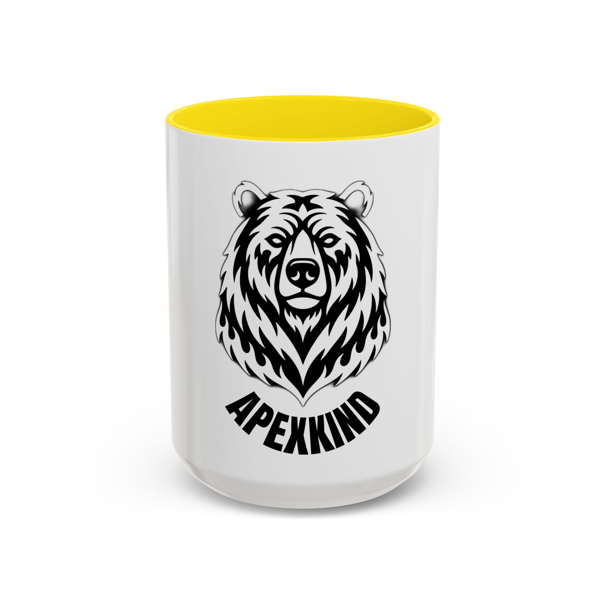 Bear Head Coffee Mug — Monochrome Tribal Bear Accent Mug