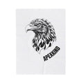 Eagle Head Velveteen Plush Blanket – 'APEKKIND' Monochrome Graphic Throw