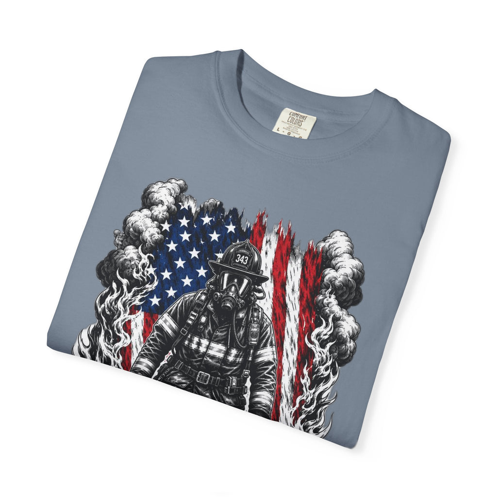 Firefighter American Flag T-Shirt — Brave Firefighter Graphic Tee