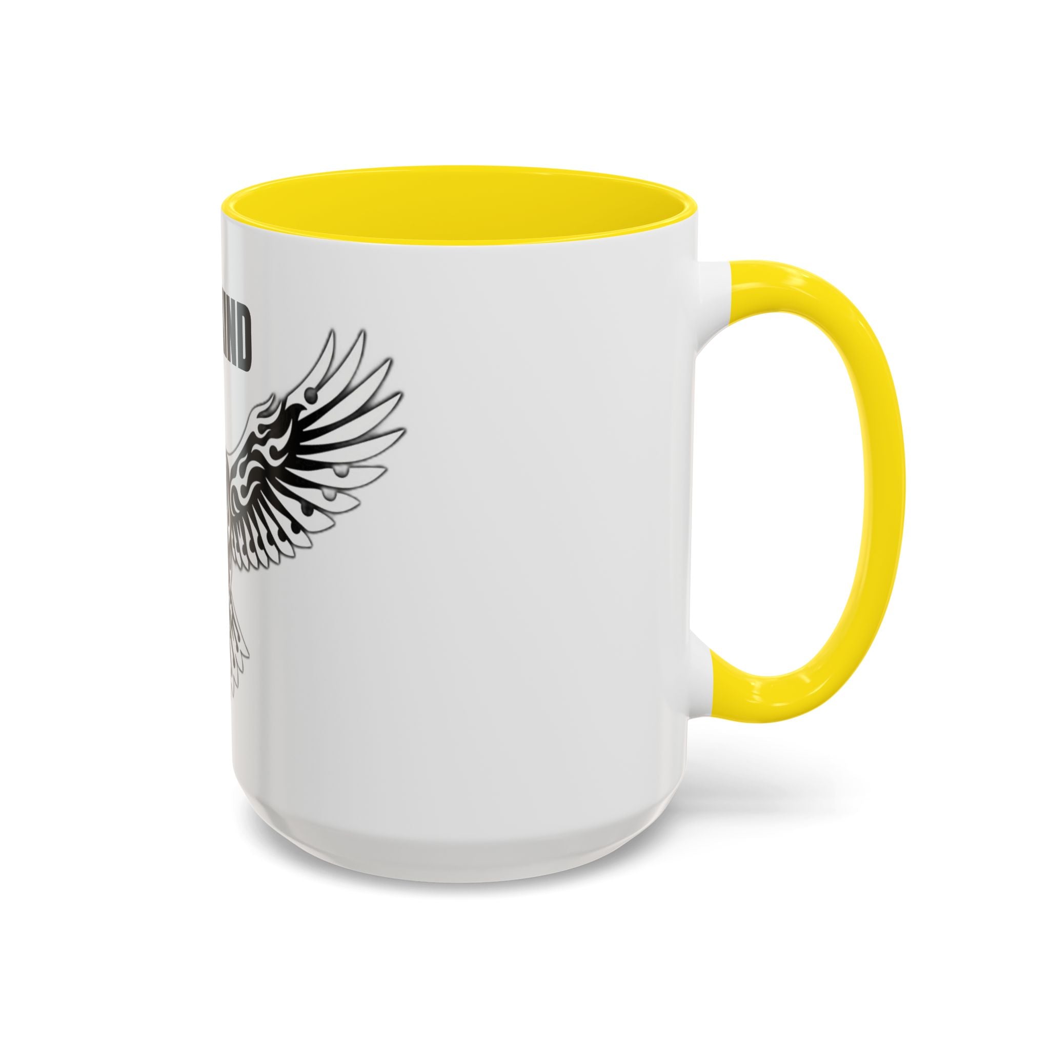 Tribal Eagle Accent Coffee Mug — Black Interior & Handle (11/15 oz)
