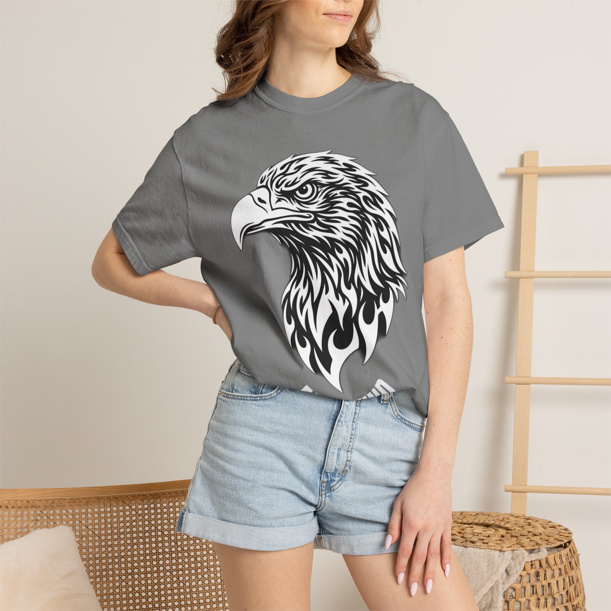 BLACK Eagle Head Graphic T-Shirt — APEKKIND Bold Americana Tee