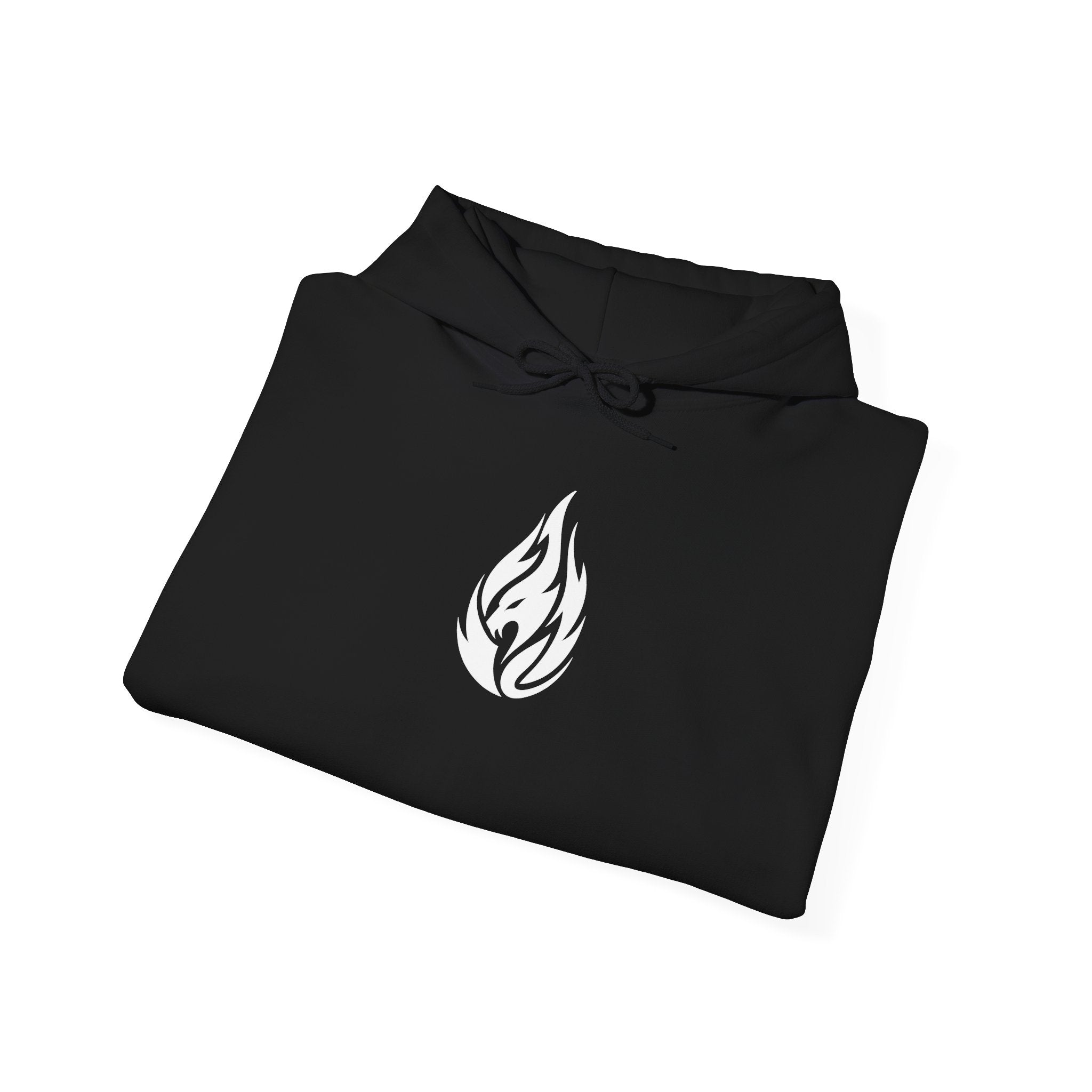 FERAL FLAME  Hoodie — Bold Flame Logo Pullover with Sleeve Text