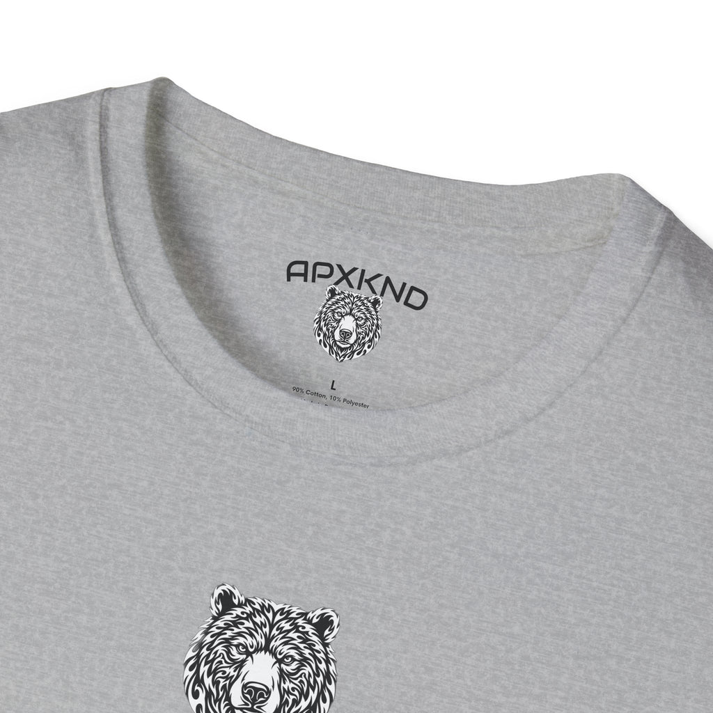 Apexkind Fear No Battle Grizzly Graphic T-Shirt – Unisex 100% Cotton Streetwear Tee, White