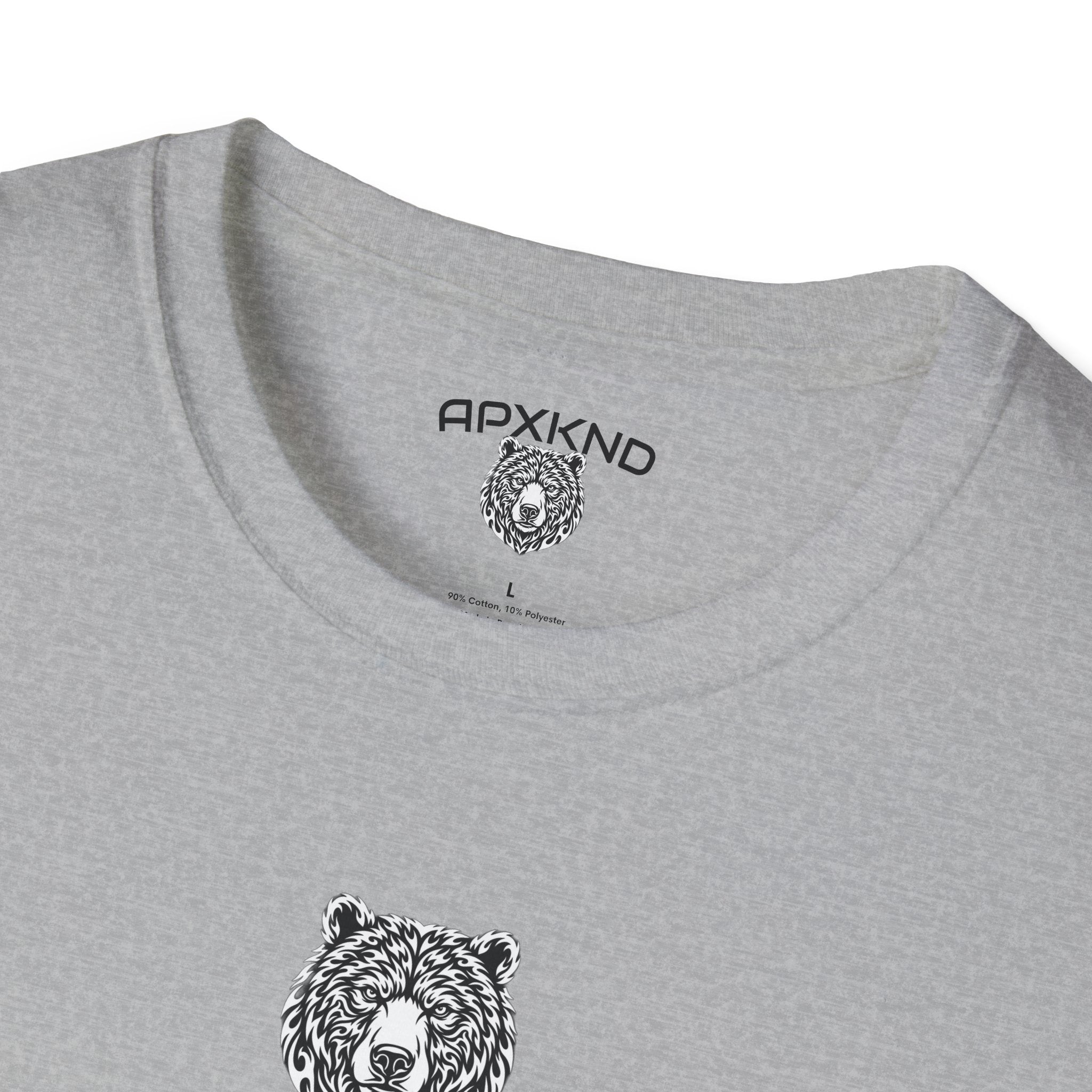 Apexkind Fear No Battle Grizzly Graphic T-Shirt – Unisex 100% Cotton Streetwear Tee, White
