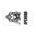 Tribal Gorilla Illustration Beach Towel | Black White Ape Design