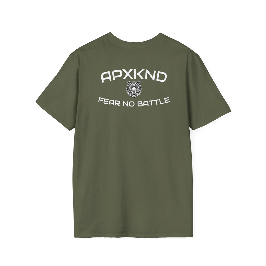 Apexkind Fear No Battle Grizzly Graphic T-Shirt – Unisex 100% Cotton Streetwear Tee, black