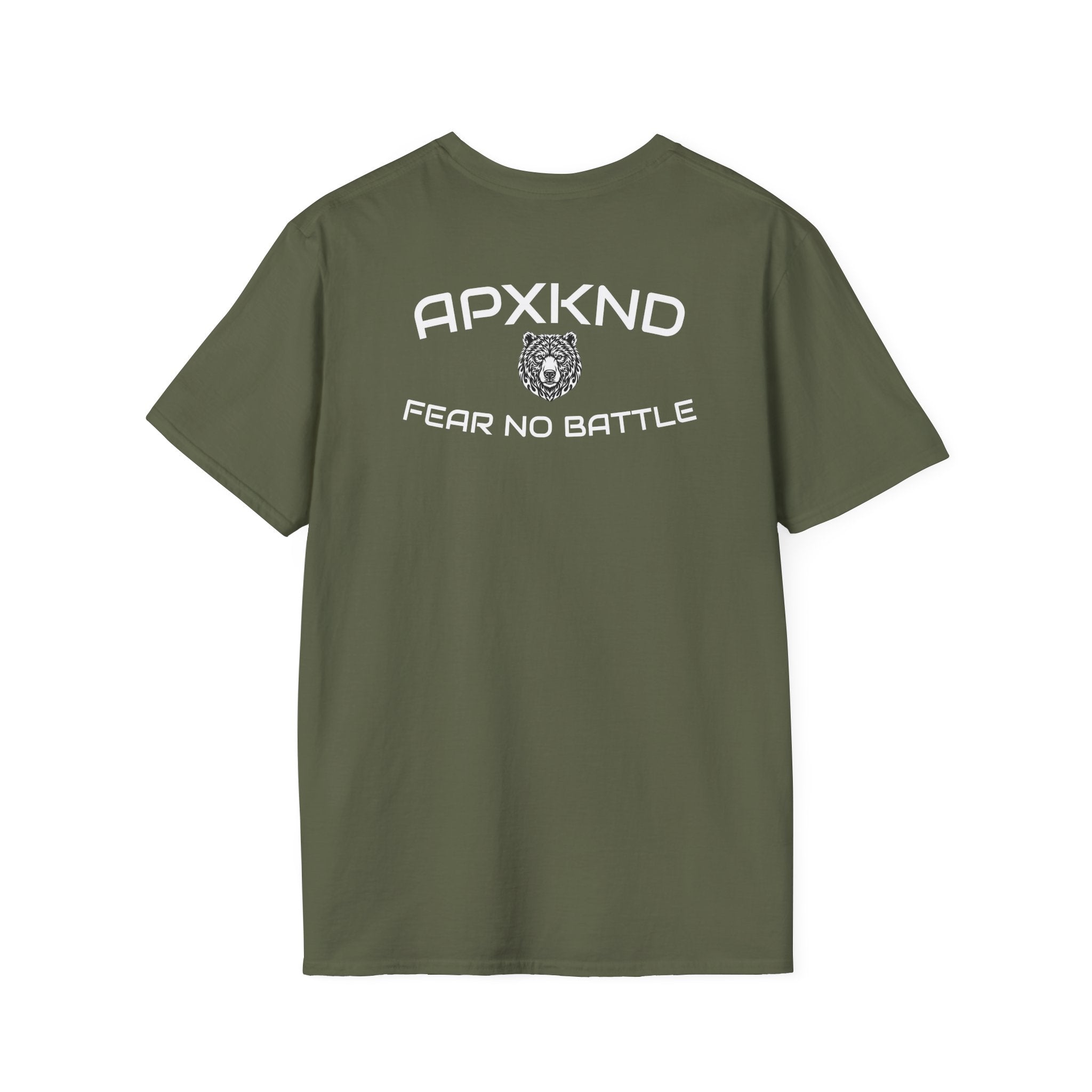 Apexkind Fear No Battle Grizzly Graphic T-Shirt – Unisex 100% Cotton Streetwear Tee, black