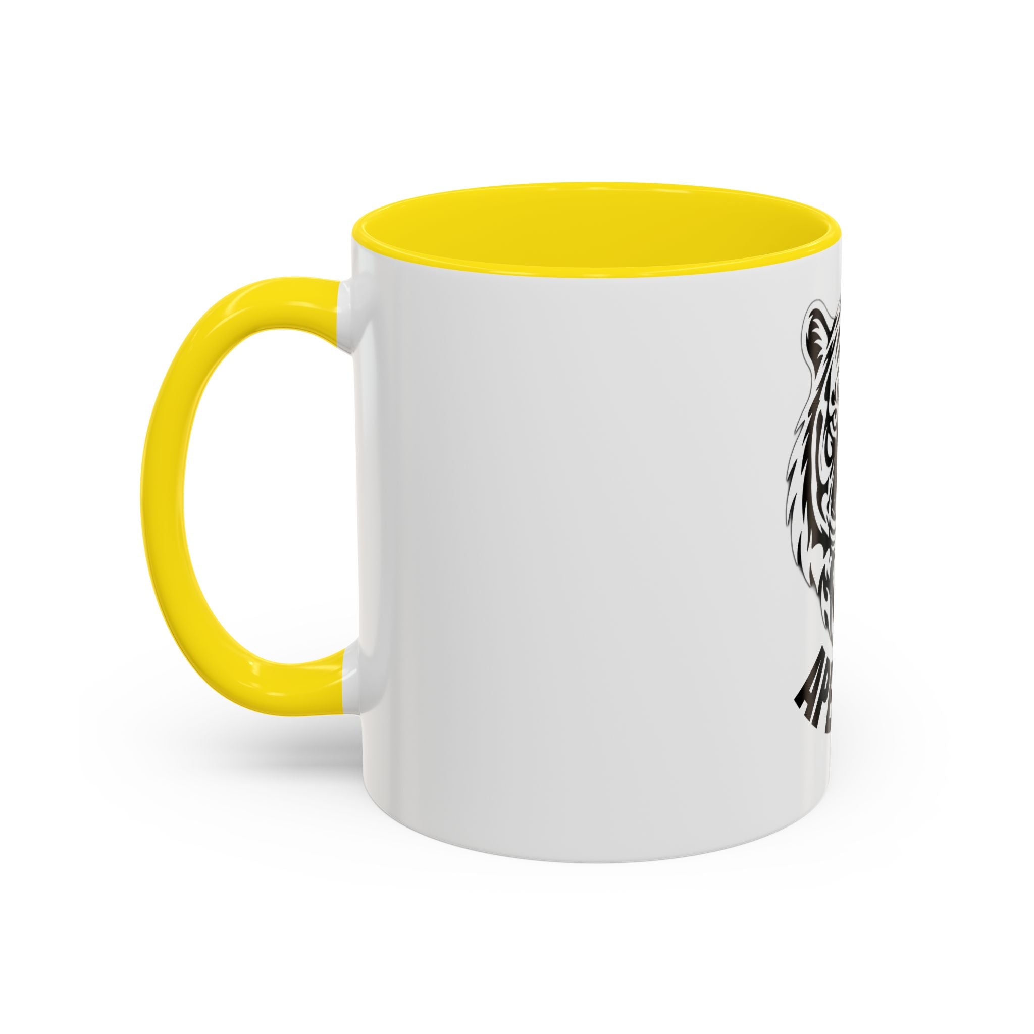 Tiger Head Accent Coffee Mug — Monochrome Tribal Tiger Face Ceramic Cup (11/15oz)