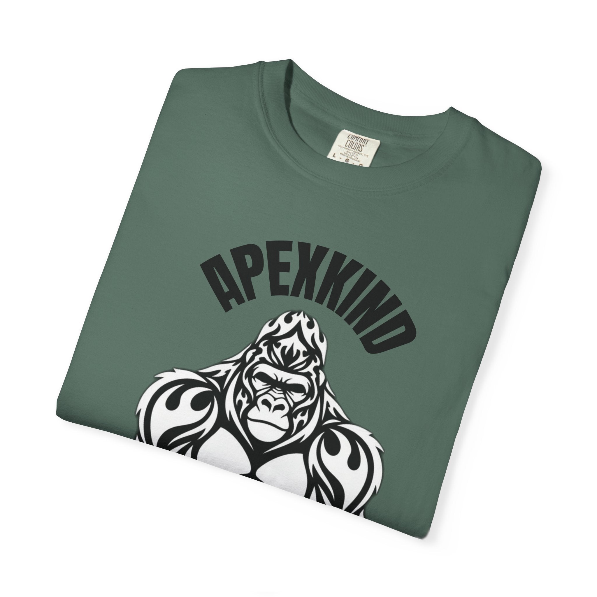 Tribal Flame Silverback Gorilla T-Shirt - Tribal Gorilla Illustration T-shirt | Bold Black Ape Design