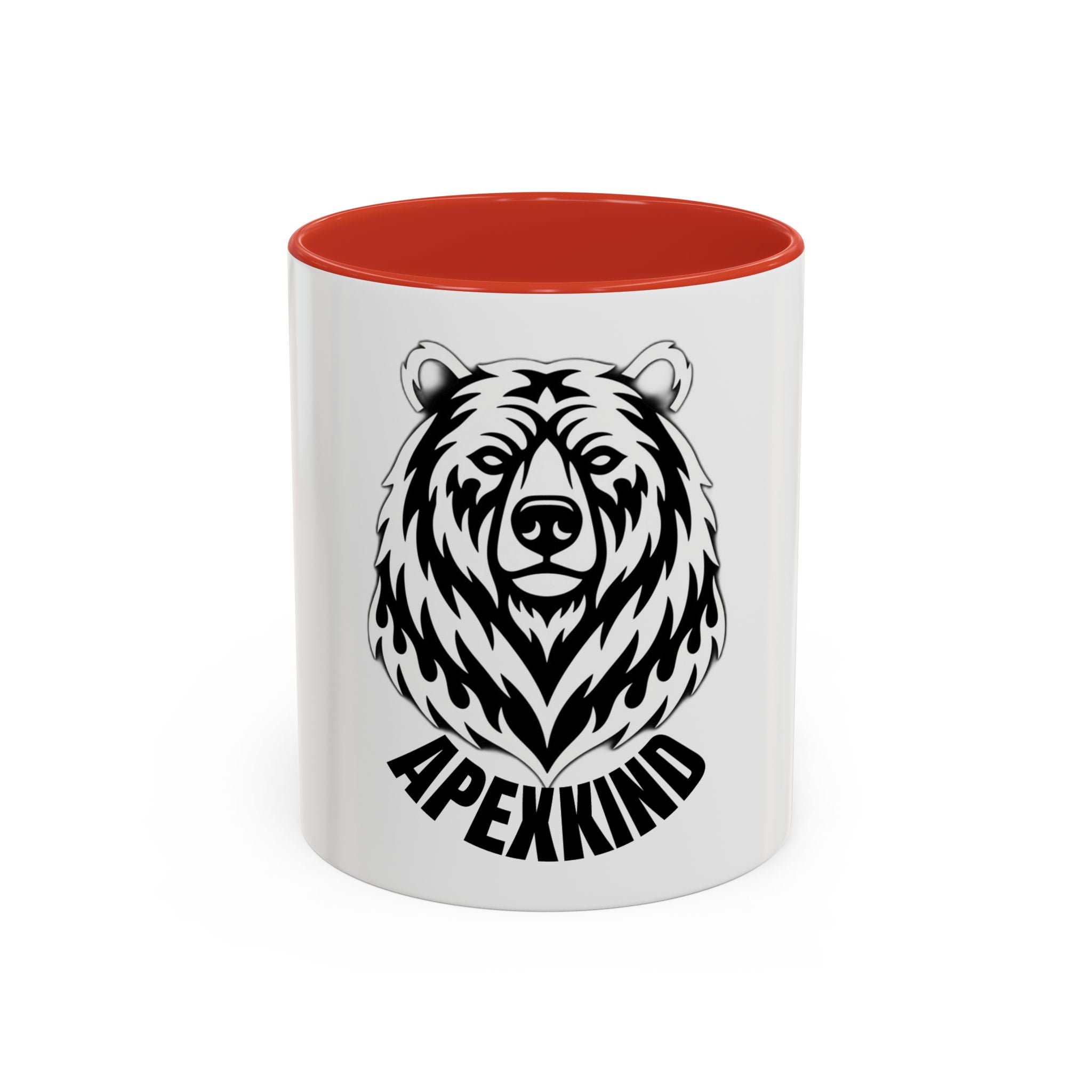 Bear Head Coffee Mug — Monochrome Tribal Bear Accent Mug