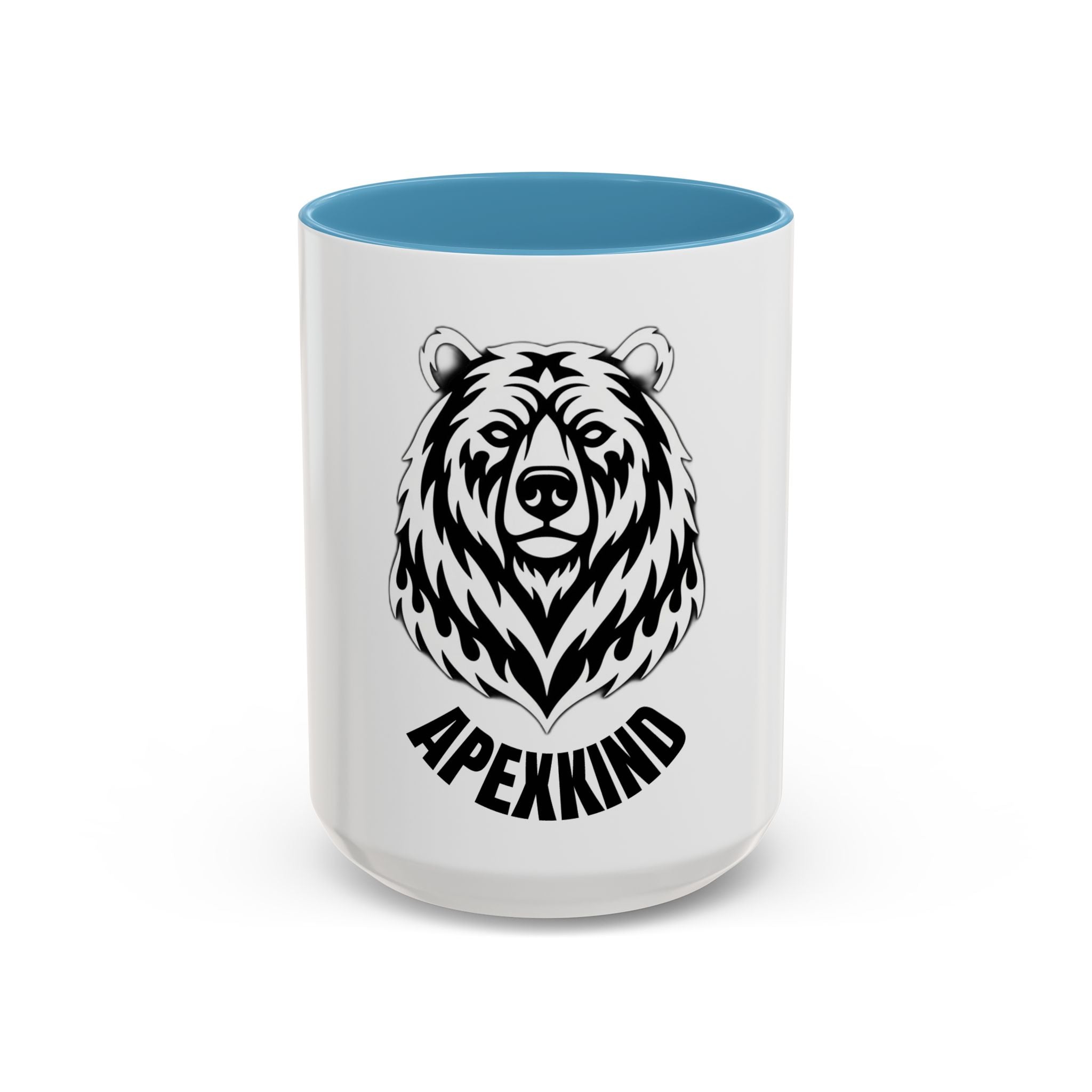 Bear Head Coffee Mug — Monochrome Tribal Bear Accent Mug