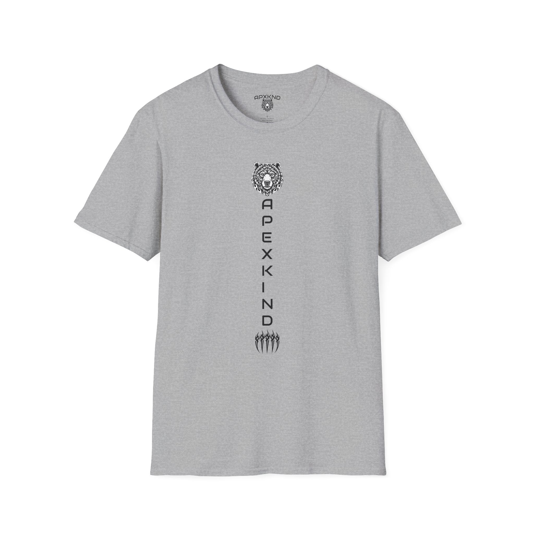Apexkind Fear No Battle Grizzly Graphic T-Shirt – Unisex 100% Cotton Streetwear Tee, White