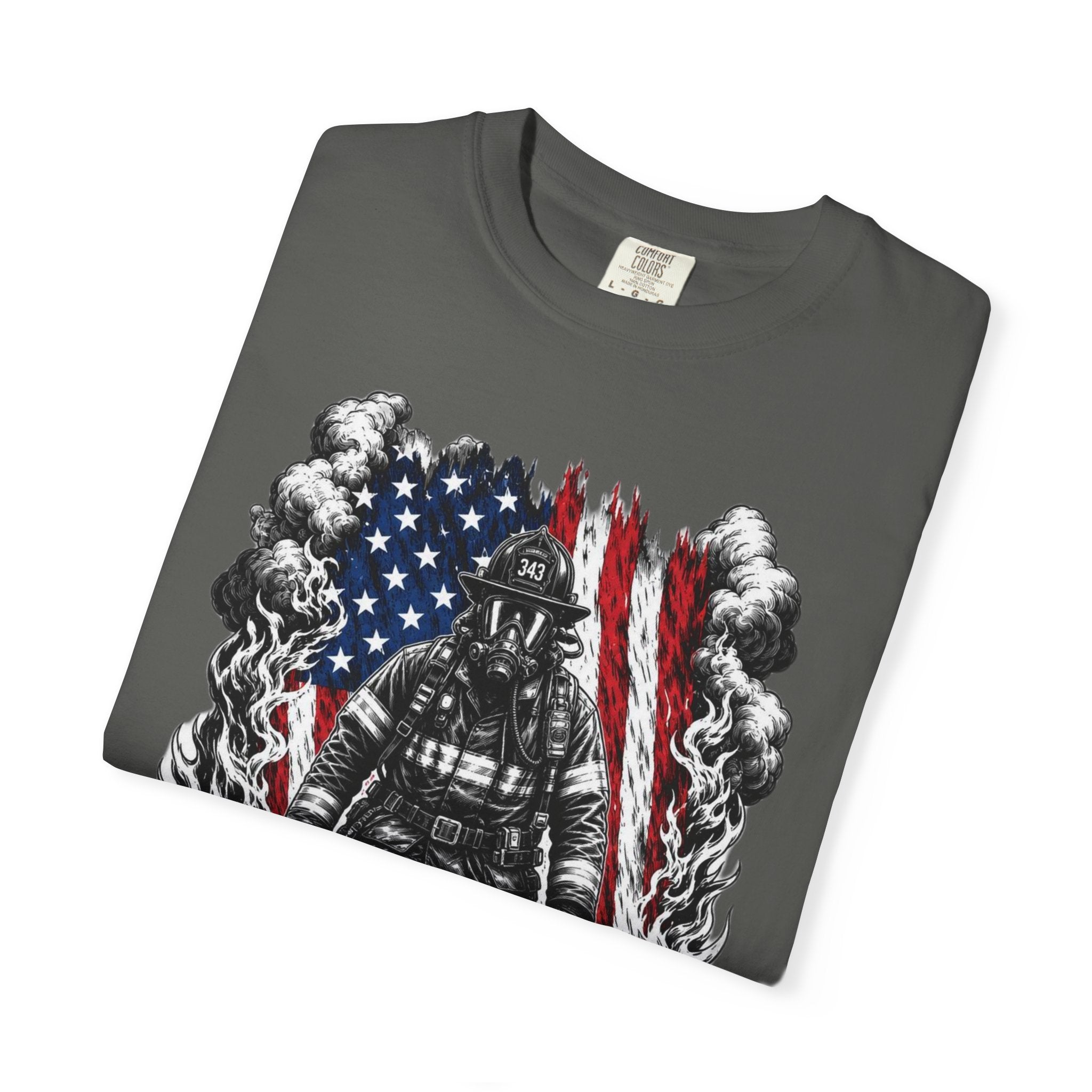 Firefighter American Flag T-Shirt — Brave Firefighter Graphic Tee