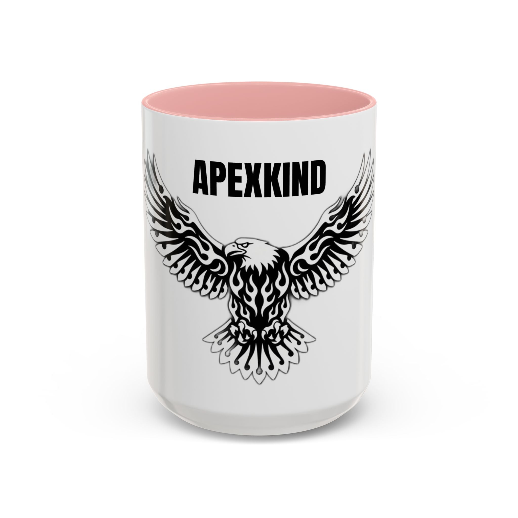 Tribal Eagle Accent Coffee Mug — Black Interior & Handle (11/15 oz)