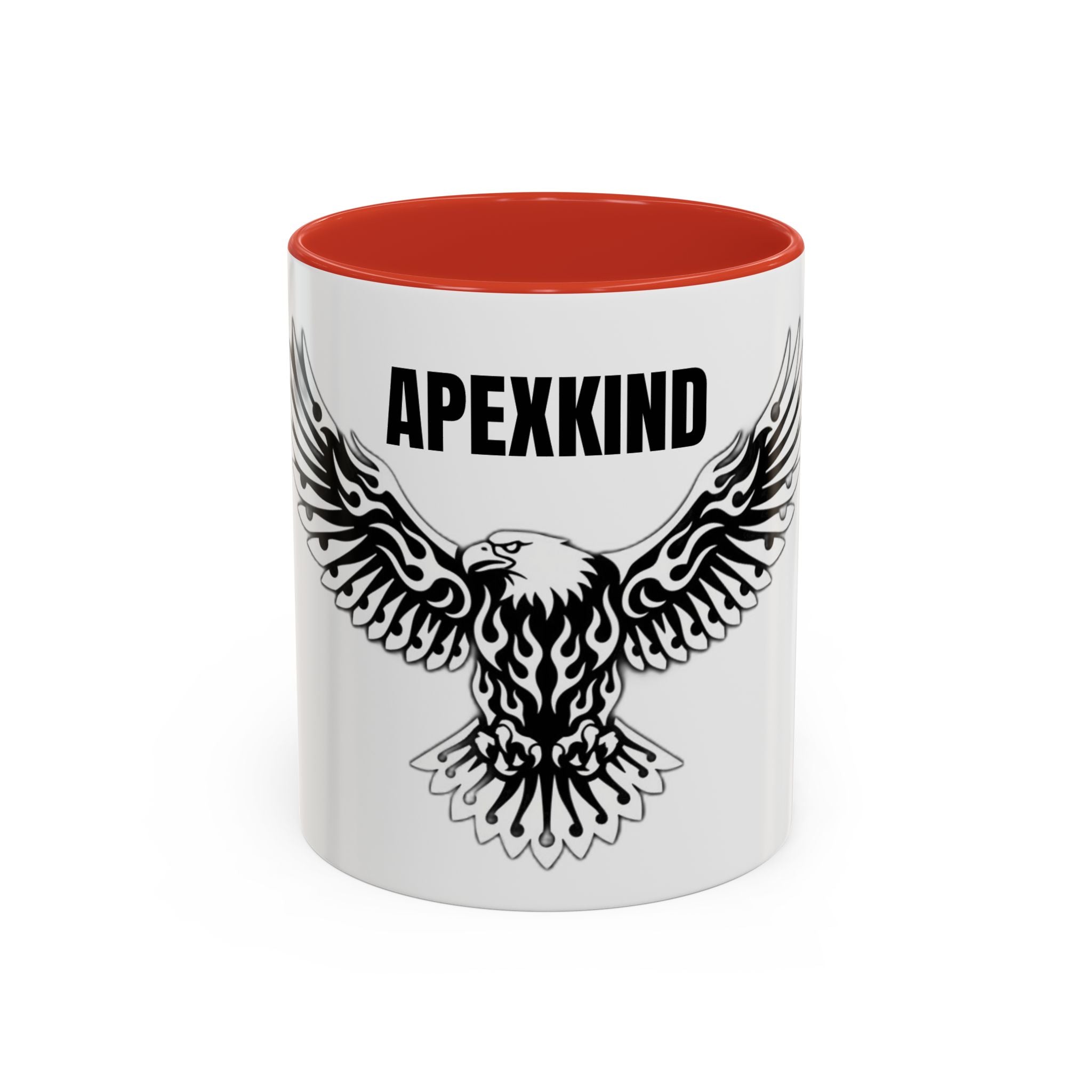 Tribal Eagle Accent Coffee Mug — Black Interior & Handle (11/15 oz)