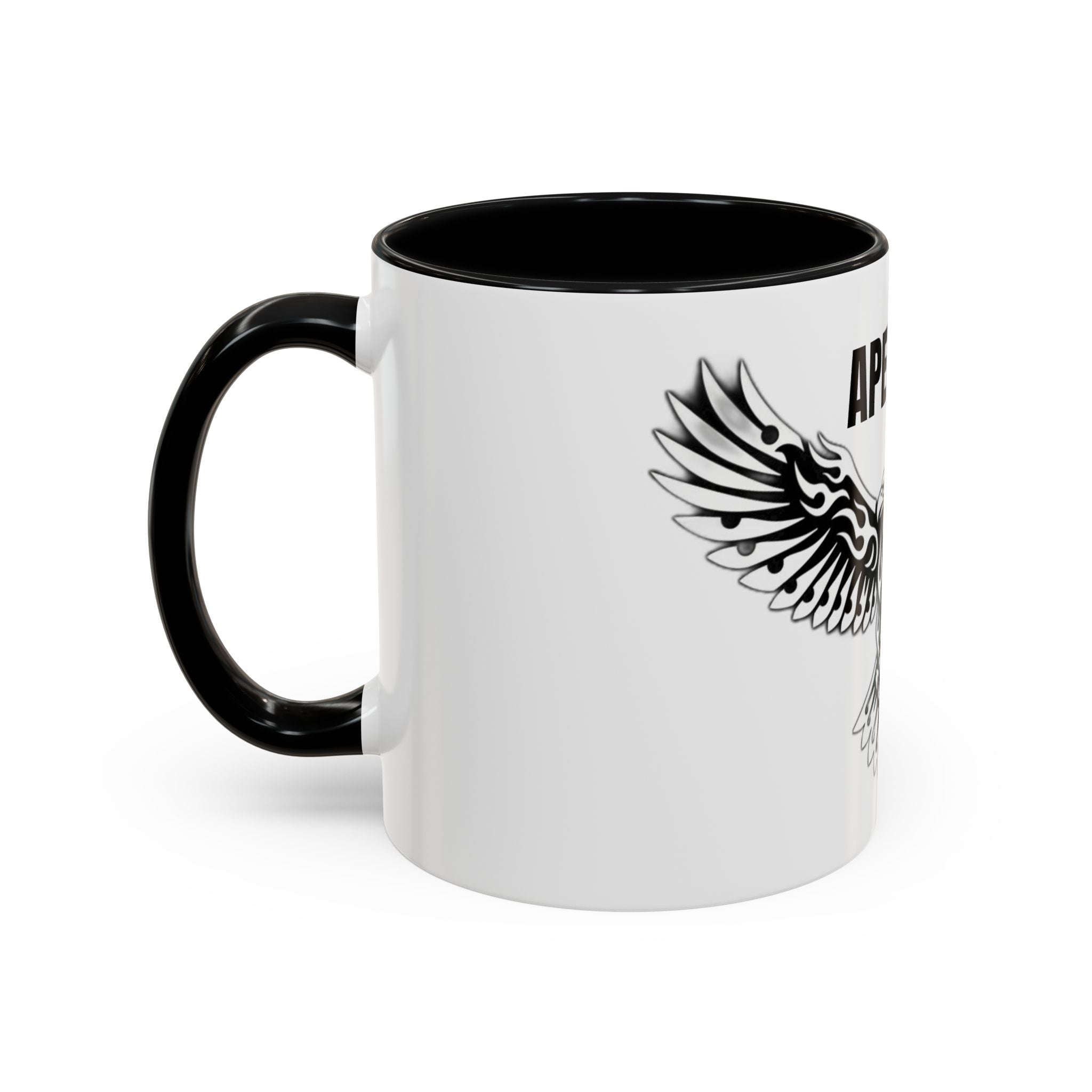 Tribal Eagle Accent Coffee Mug — Black Interior & Handle (11/15 oz)