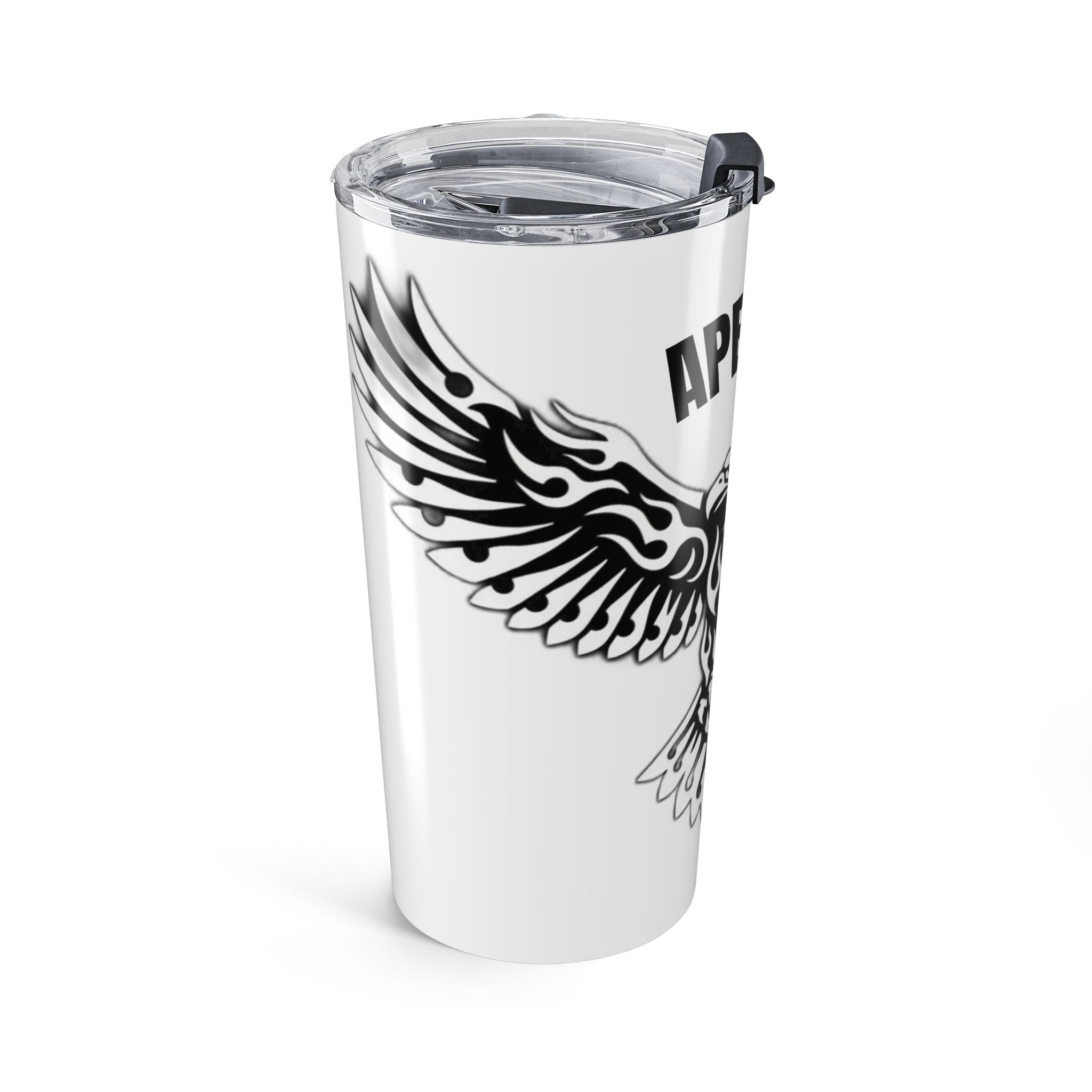 Apexxkind Eagle 20oz Insulated Tumbler — Black Tribal Phoenix Design