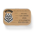GRIZZLY Head Personalized Bento Lunch Box | Custom Name, Grade, School, Contact