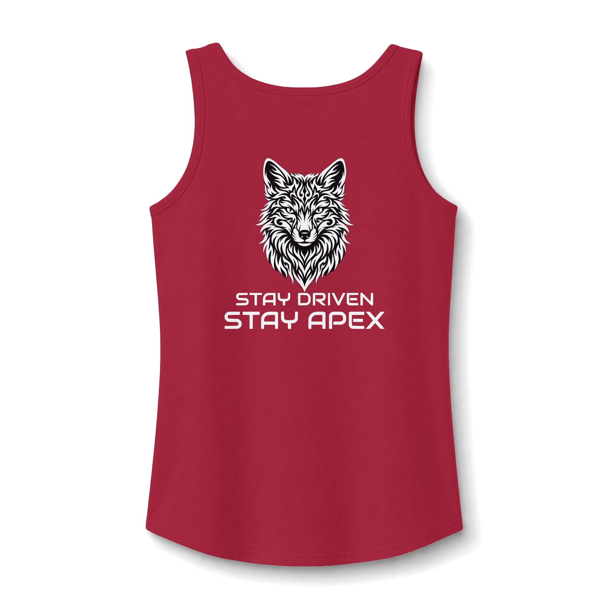 ApexKind Wolf Tank Top — "Stay Driven Stay Apex" Women's Cotton Tank