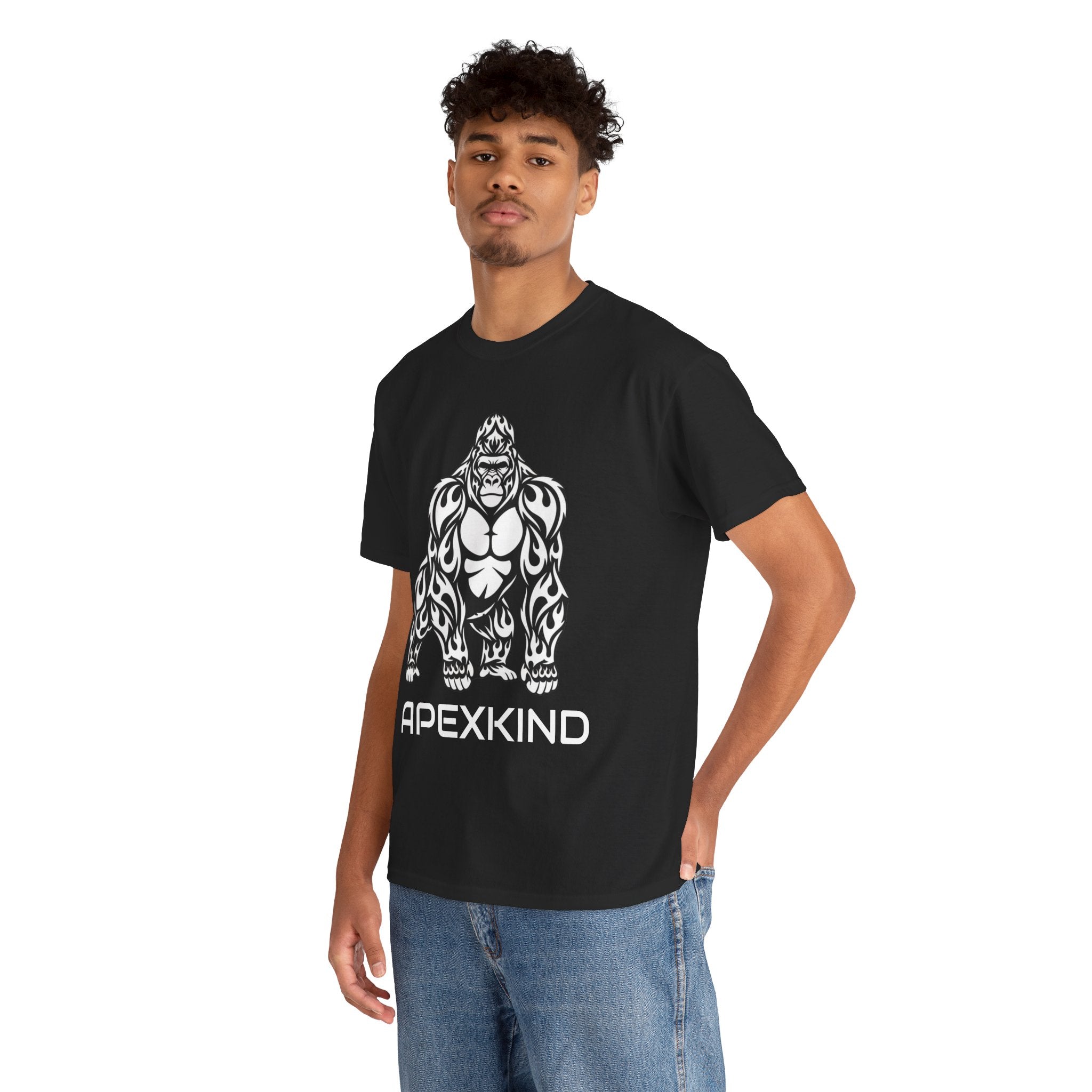 ApexKind Gorilla Graphic Tee — 'Stay Apex, Stay Driven' Motivational Fitness Shirt