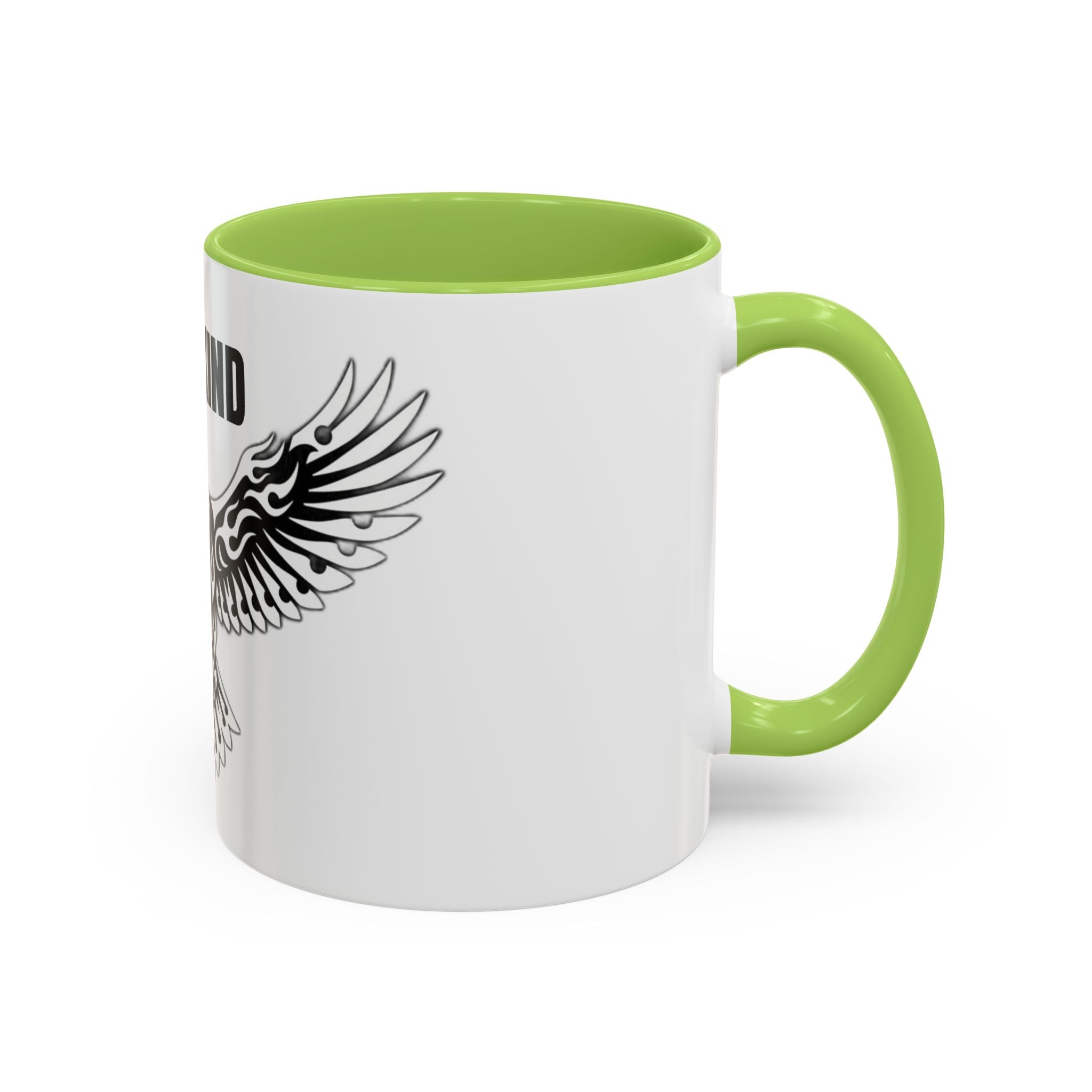 Tribal Eagle Accent Coffee Mug — Black Interior & Handle (11/15 oz)