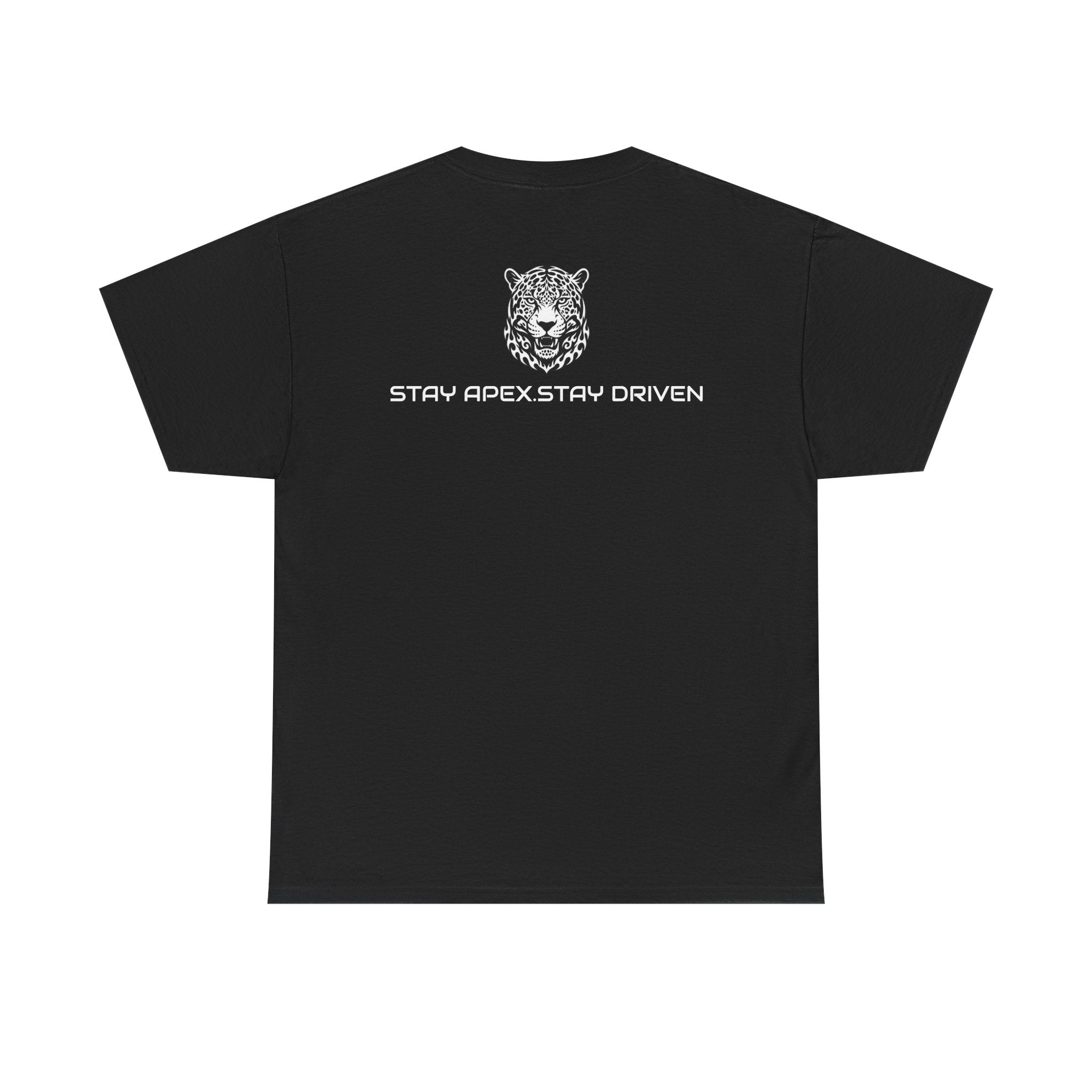 ApexKind Leopard Graphic Tee — 'Stay Apex, Stay Driven' Motivational T‑Shirt