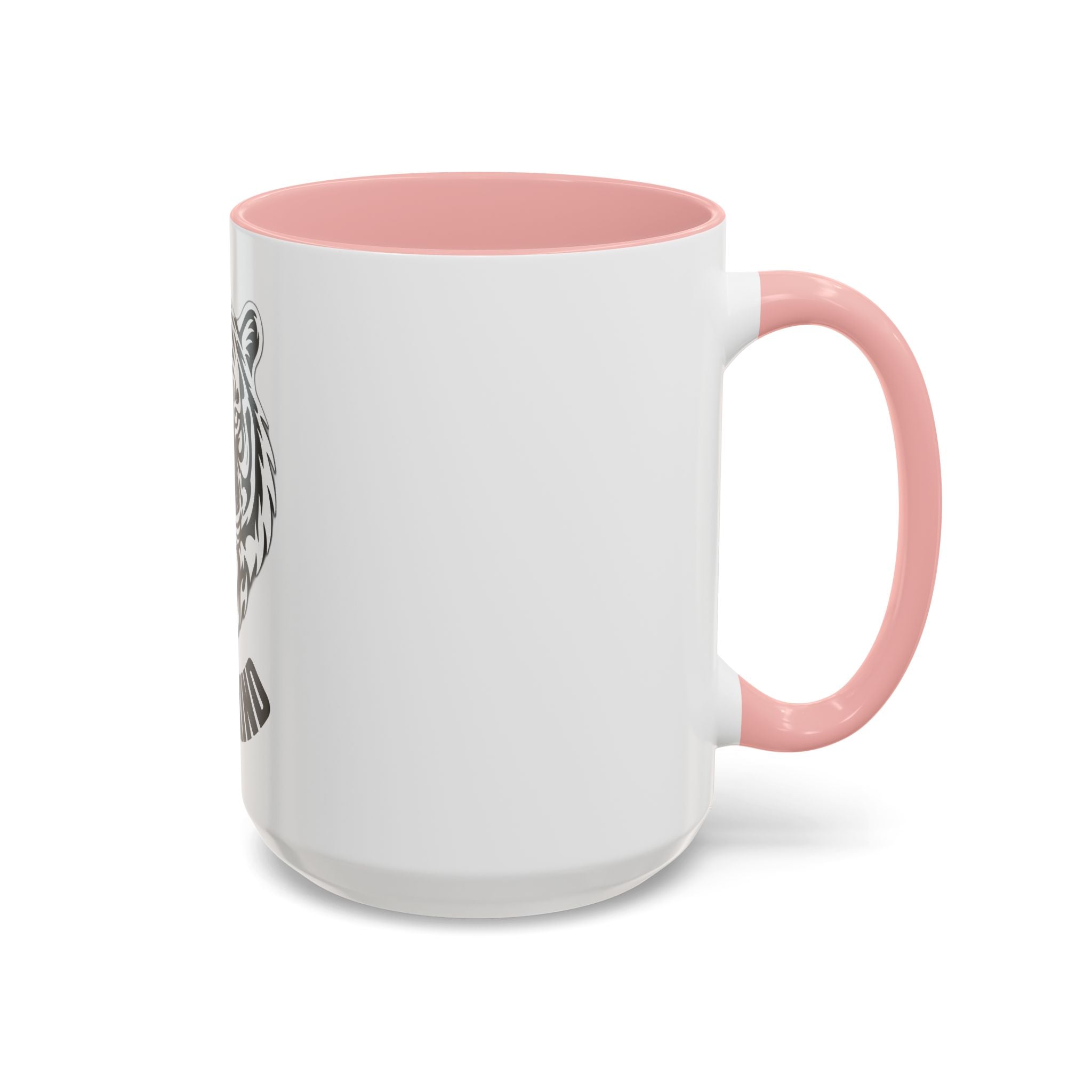 Tiger Head Accent Coffee Mug — Monochrome Tribal Tiger Face Ceramic Cup (11/15oz)