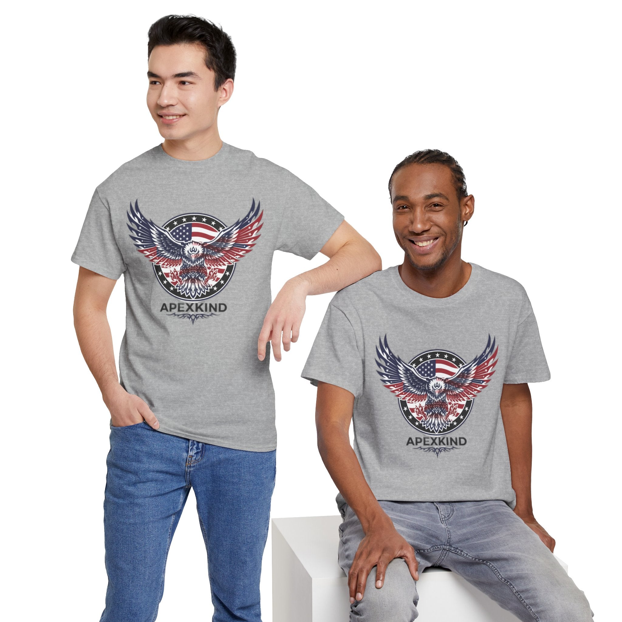 Patriotic Eagle Tee – 'ApexKind' American Flag Graphic Shirt