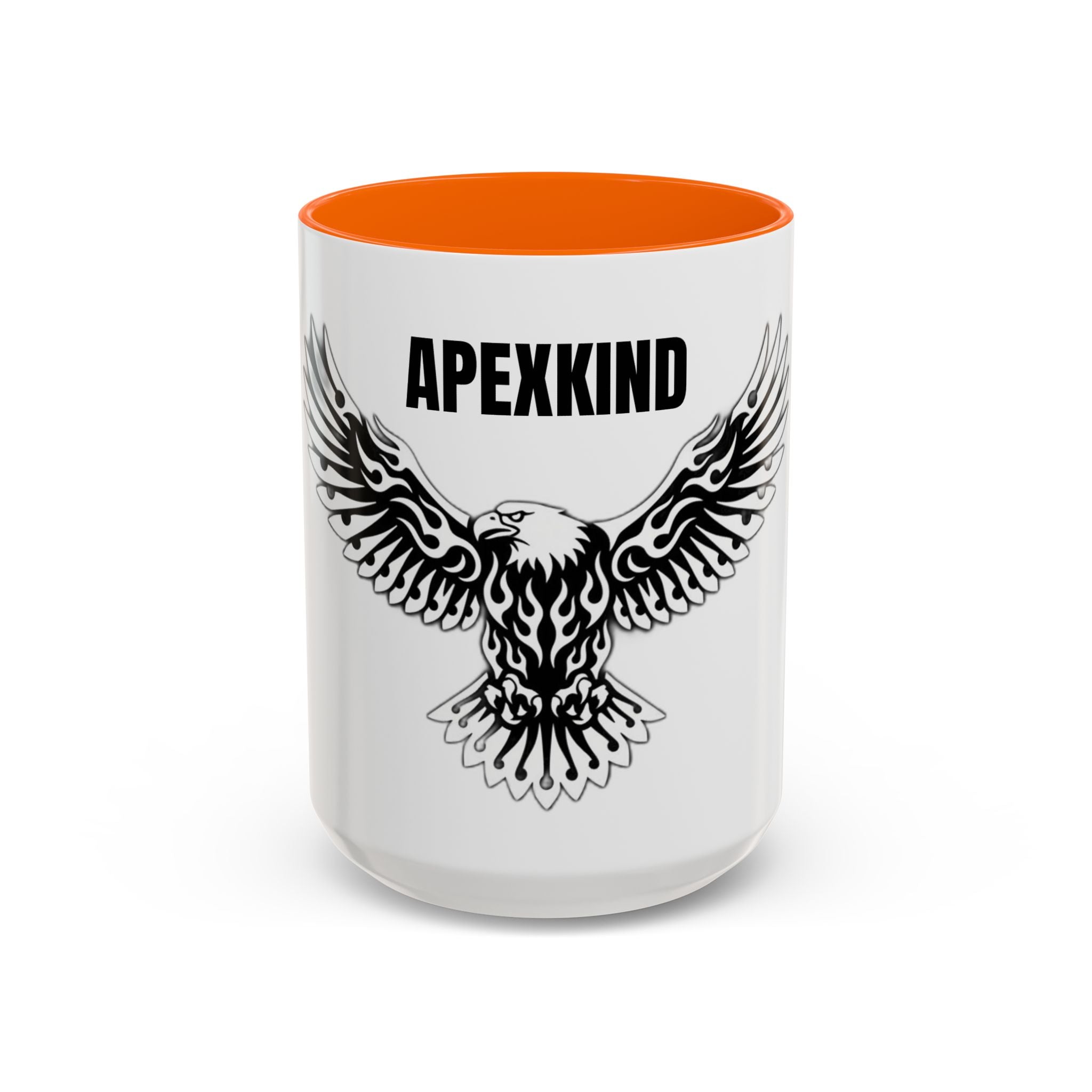 Tribal Eagle Accent Coffee Mug — Black Interior & Handle (11/15 oz)