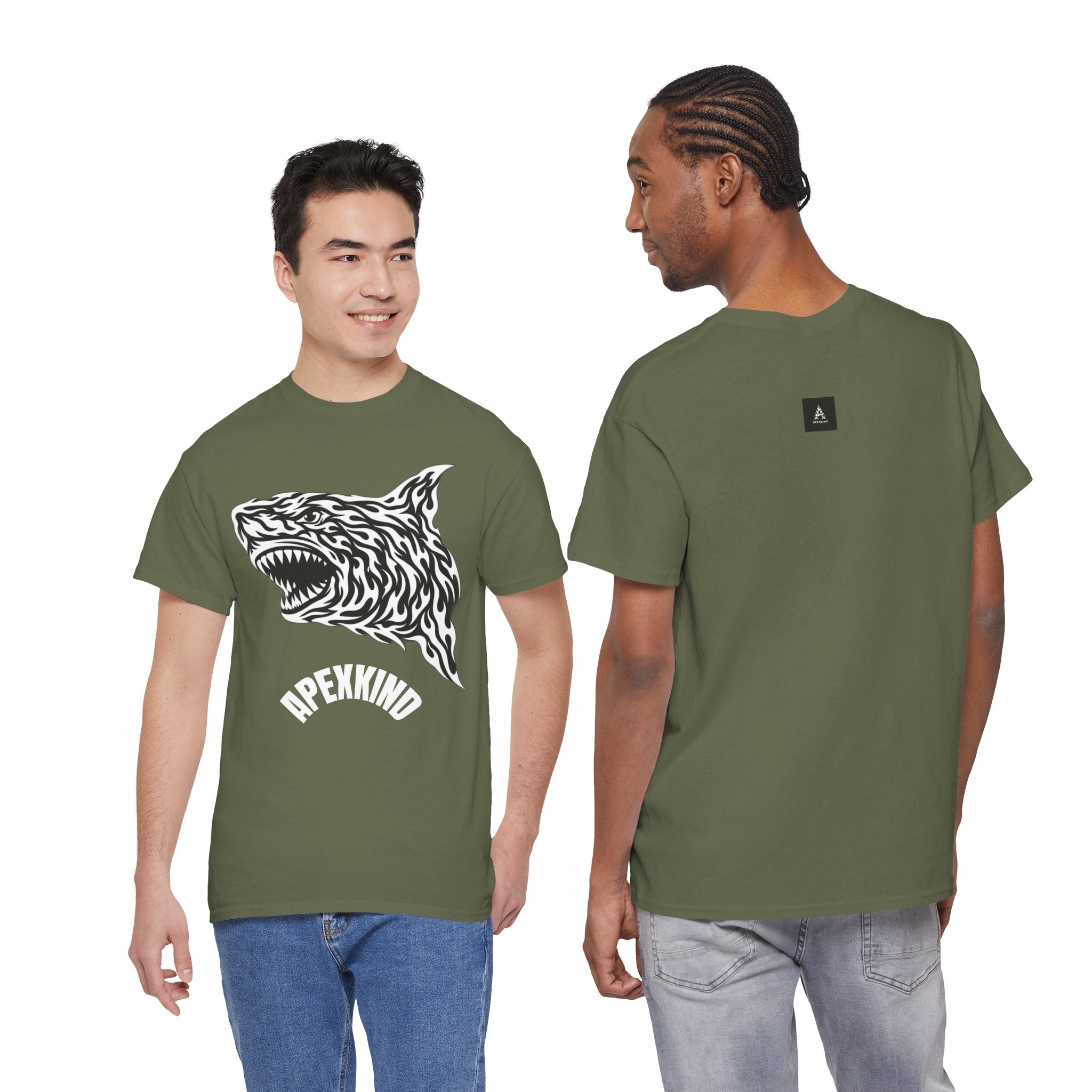 Tribal Flame Shark T-Shirt — "Apexkind" Tribal Shark Design