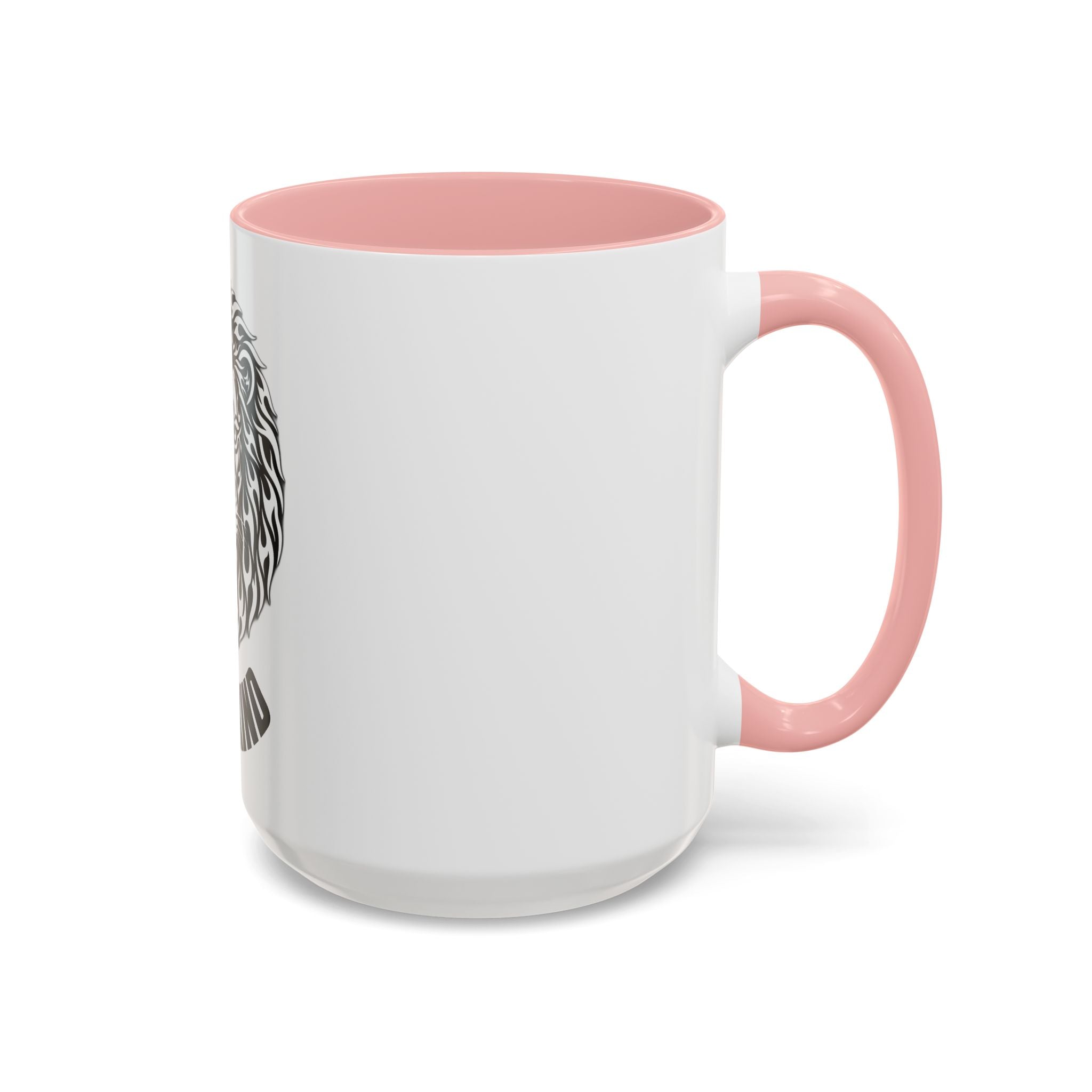 Lion Head Accent Coffee Mug — Black Tribal Lion Design (11oz & 15oz)