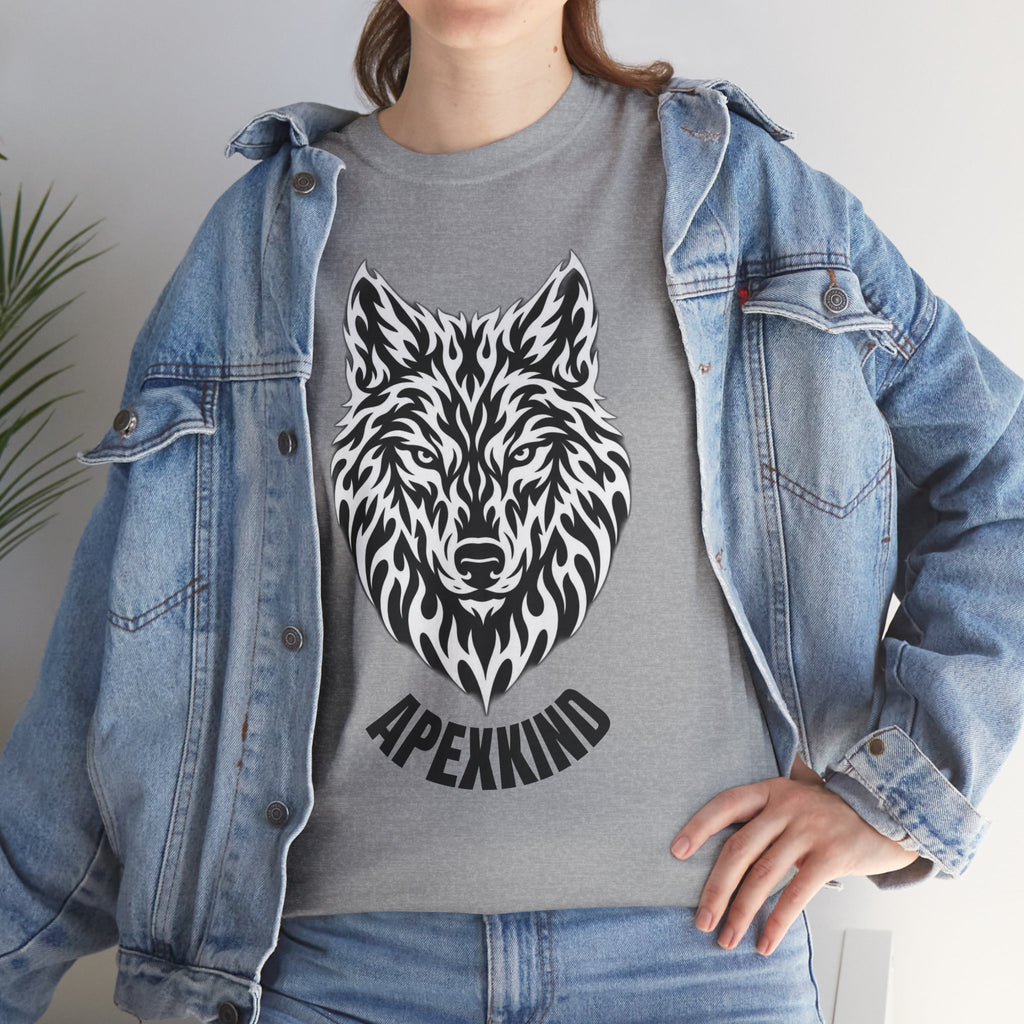 Wolf Head T-Shirt — 'Apexkind' Tribal Wolf Graphic Tee