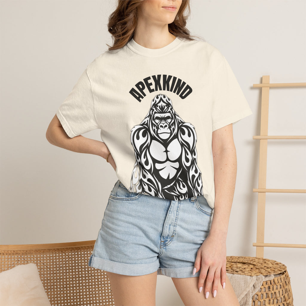 Tribal Flame Silverback Gorilla T-Shirt - Tribal Gorilla Illustration T-shirt | Bold Black Ape Design