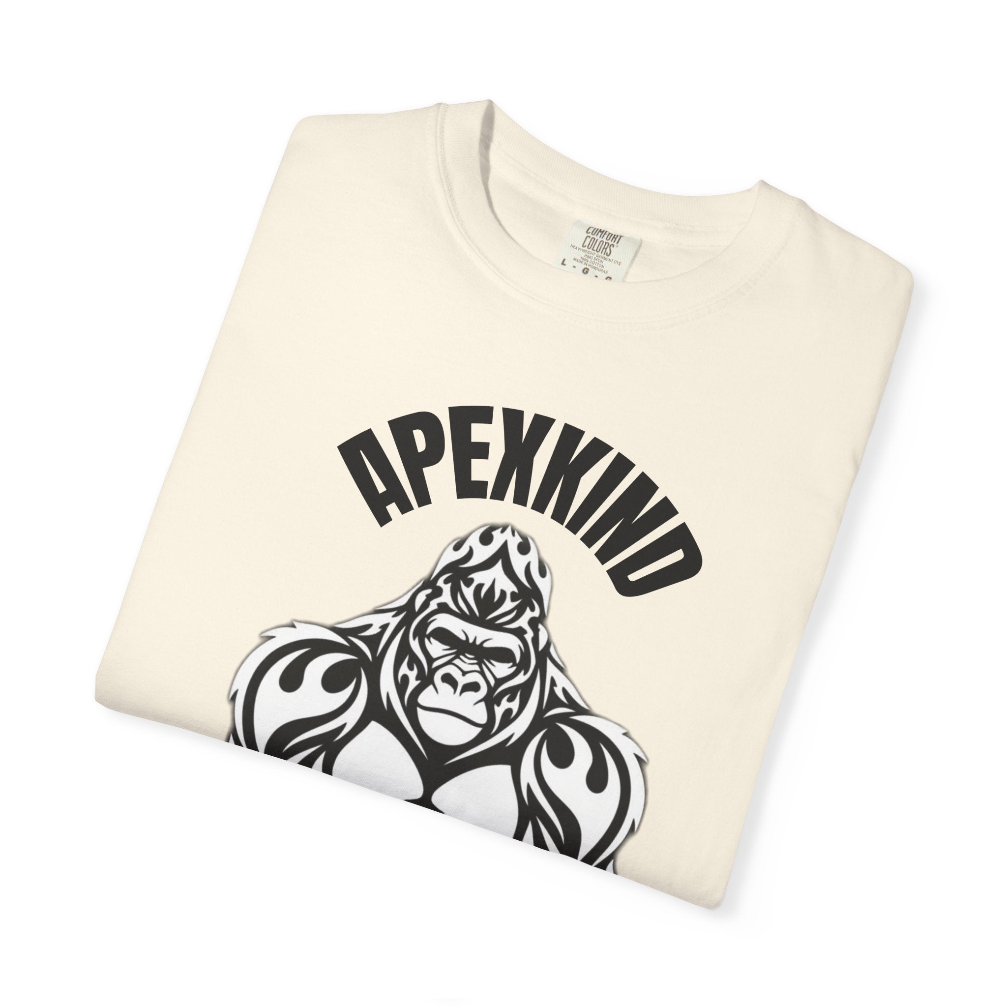 Tribal Flame Silverback Gorilla T-Shirt - Tribal Gorilla Illustration T-shirt | Bold Black Ape Design