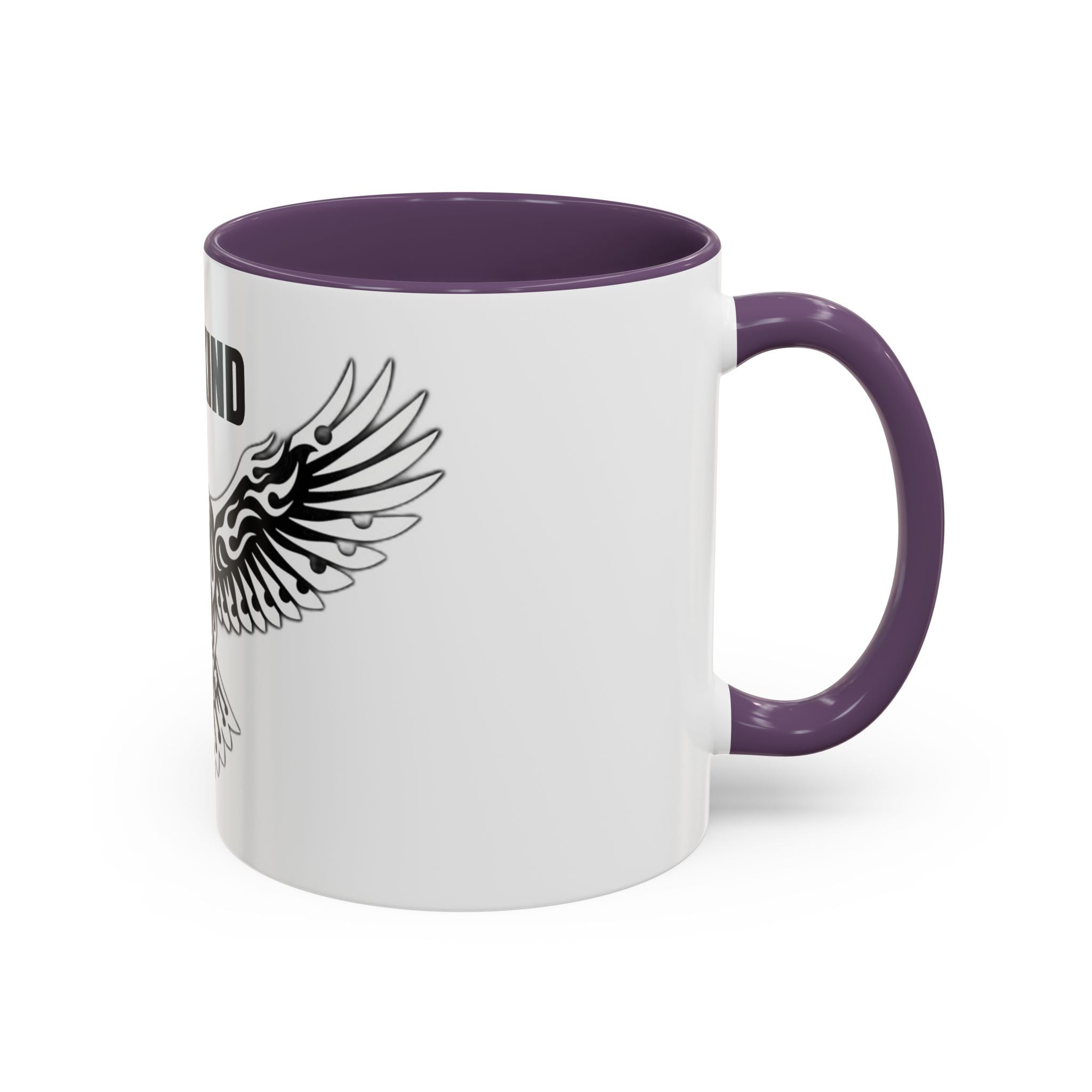 Tribal Eagle Accent Coffee Mug — Black Interior & Handle (11/15 oz)