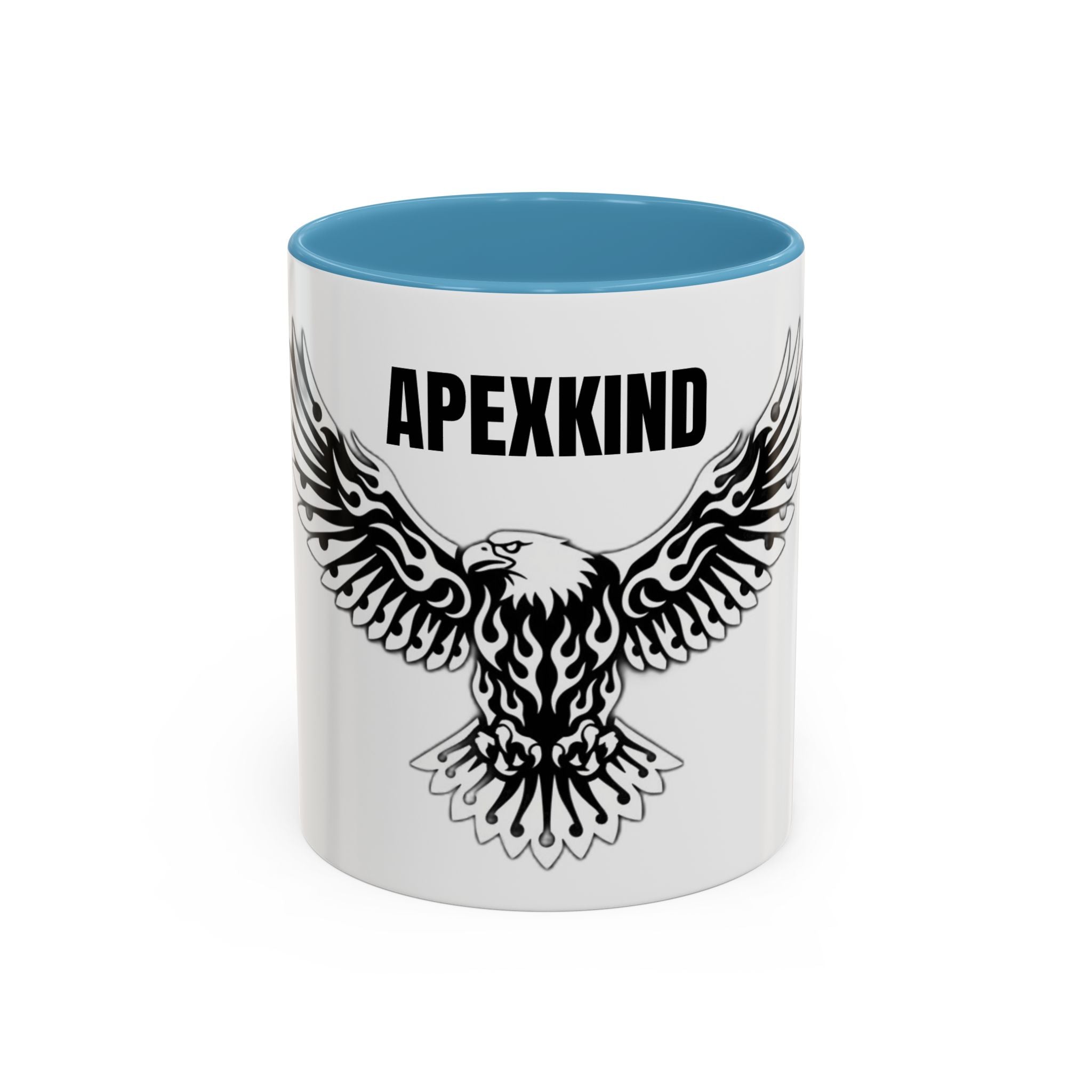 Tribal Eagle Accent Coffee Mug — Black Interior & Handle (11/15 oz)