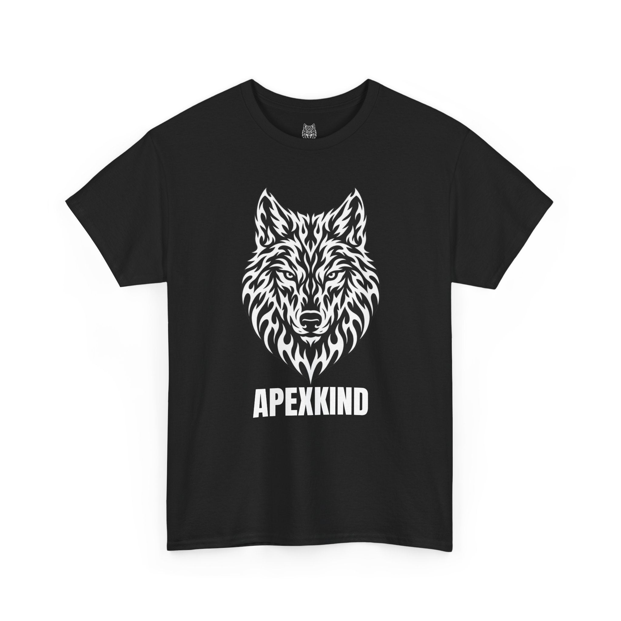 Wolf Graphic Tee  — 'APEXKIND' Bold Front Logo, Minimal Back Emblem