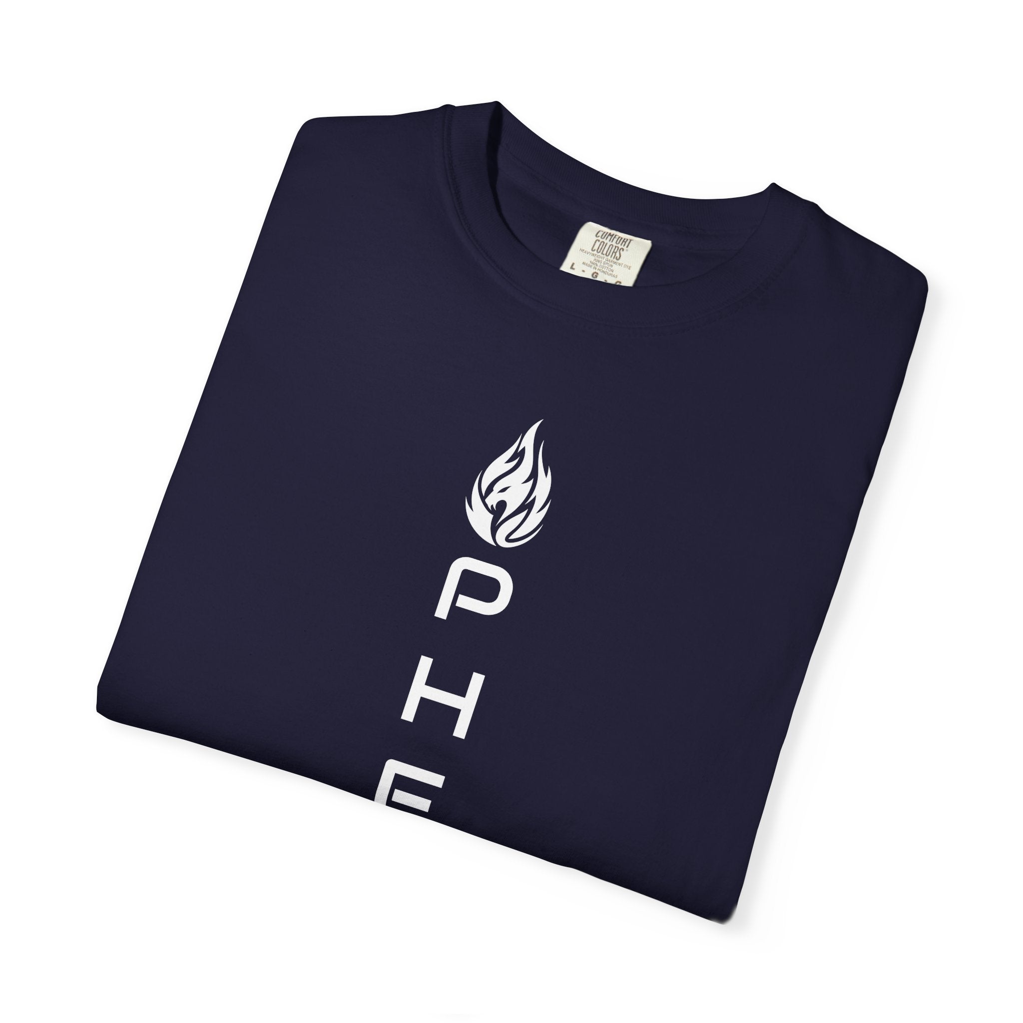 Pherus Vertical Flame Tee — Unisex Garment-Dyed Graphic T-Shirt