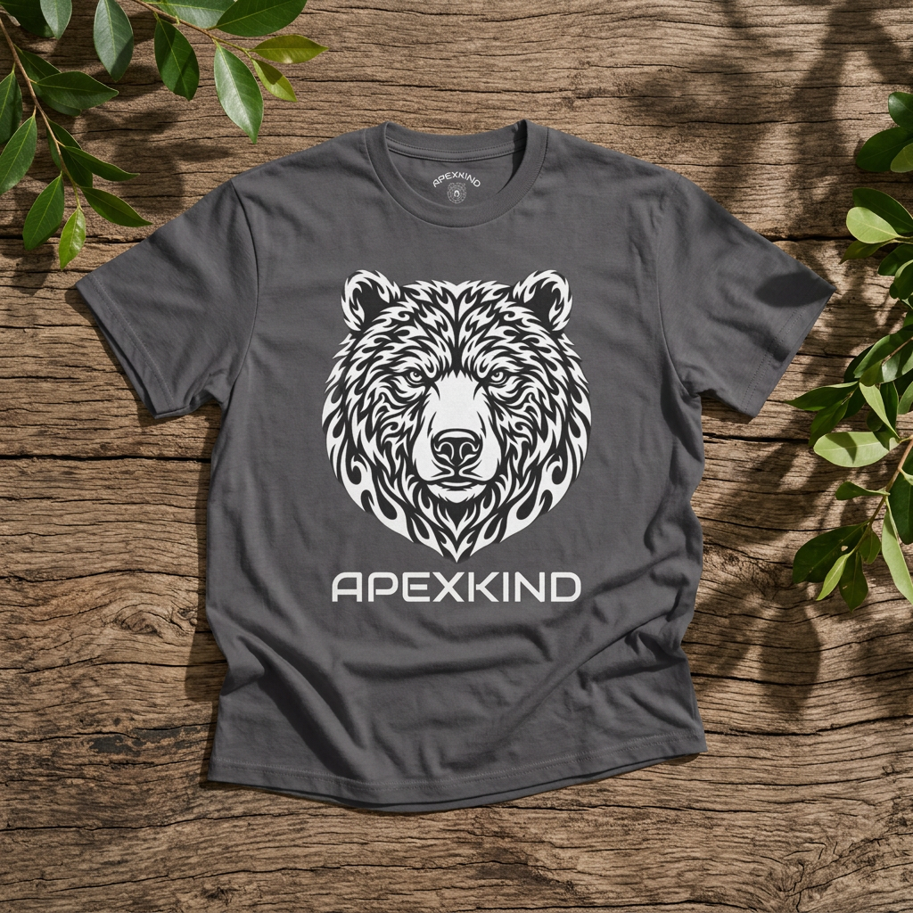 Bear Logo Tee — APEXKIND Motivational Graphic T-Shirt