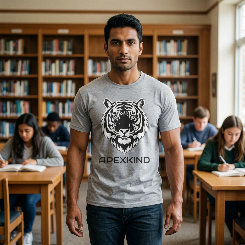 Tiger Head "APEXKIND" Tee — Motivational Graphic T-Shirt