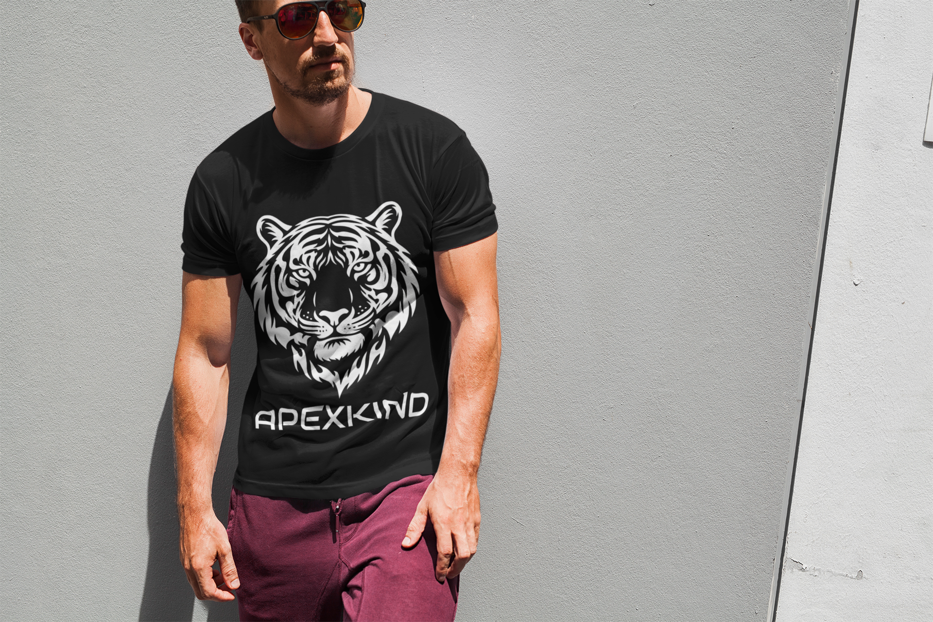 Tiger Logo T-Shirt — APEXKIND "Stay Apex, Stay Driven" Graphic Tee