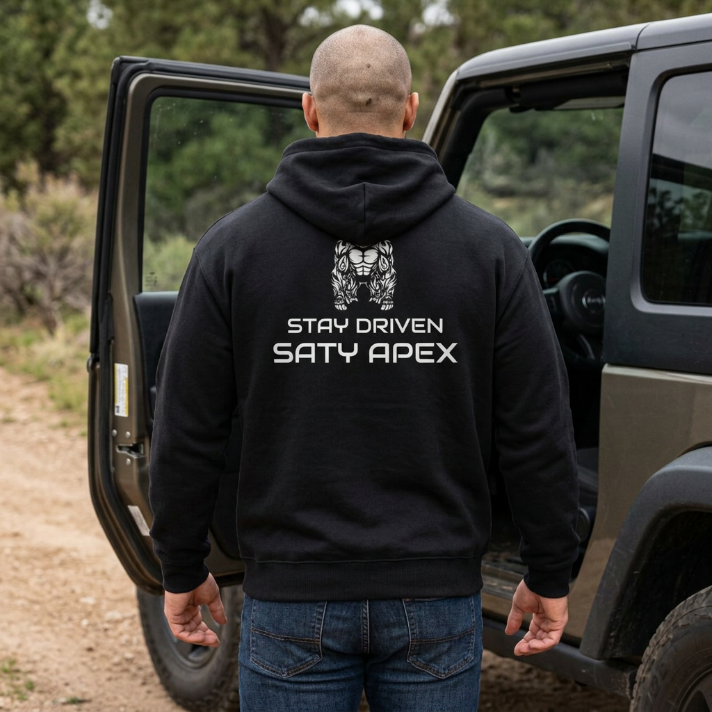 ApexKind Hoodie — 'Stay Driven, Saty Apex' Motivational Gamer Hoodie