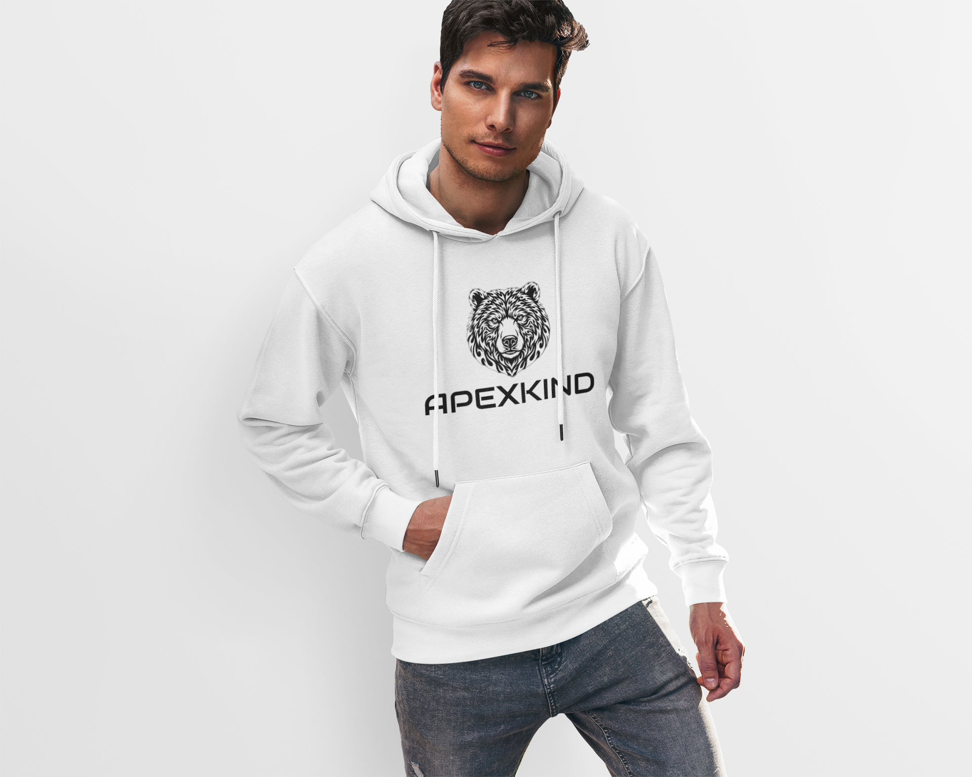 Tribal Flame Grizzly Bear Hoodie – ApexKind