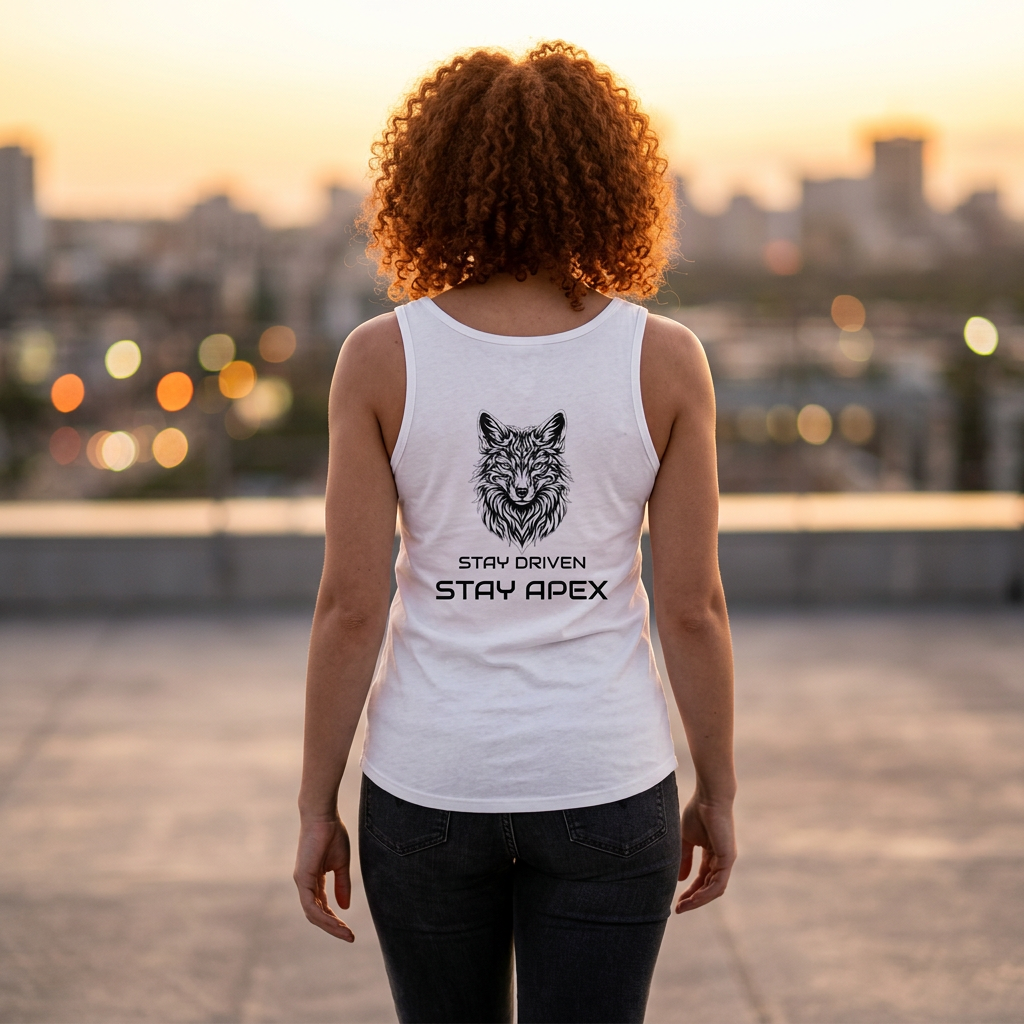ApexKind FOX Tank Top — 'Stay Driven, Stay Apex' Women's Cotton Tank