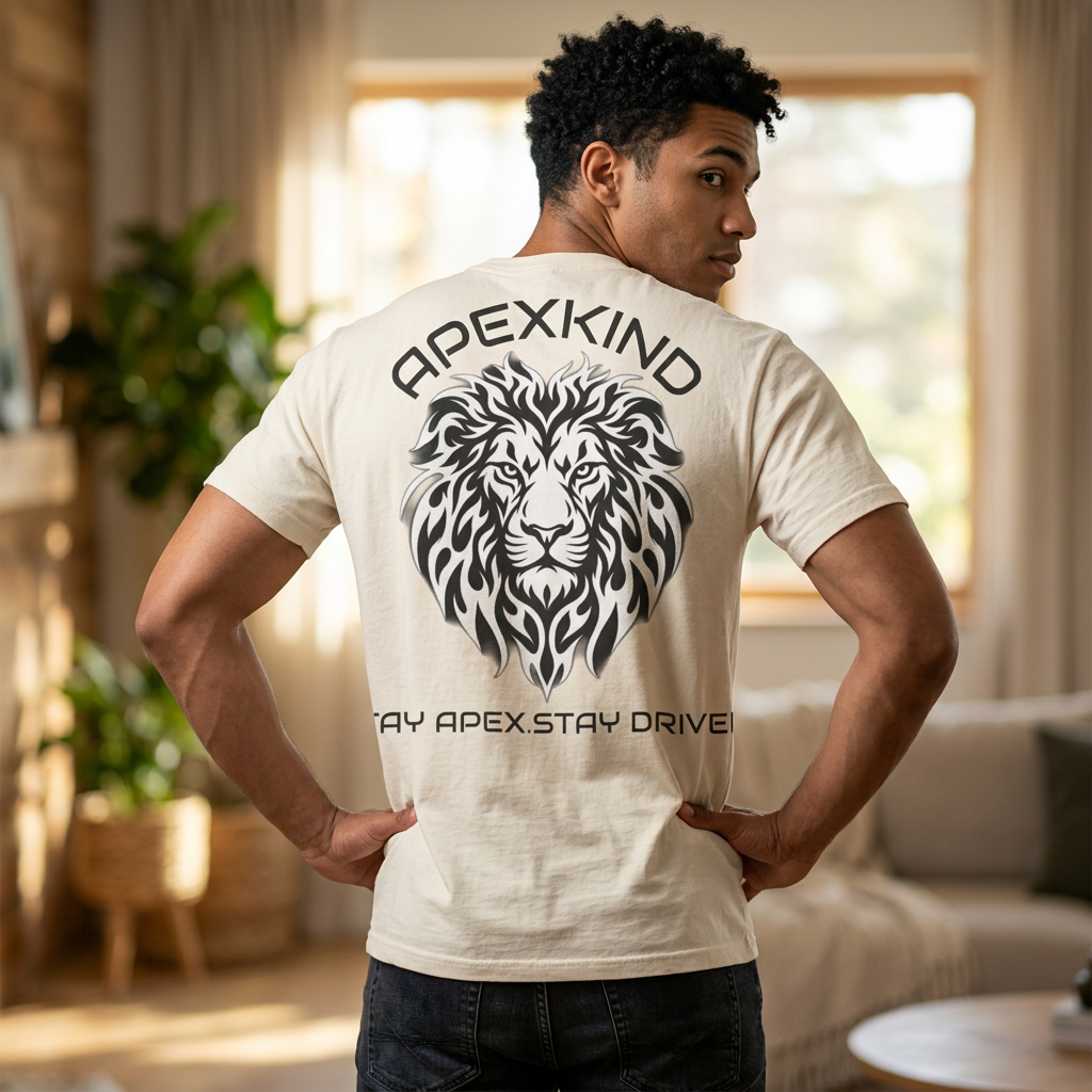 ApexKind Lion Tee — Stay Apex, Stay Driven Motivational T-Shirt