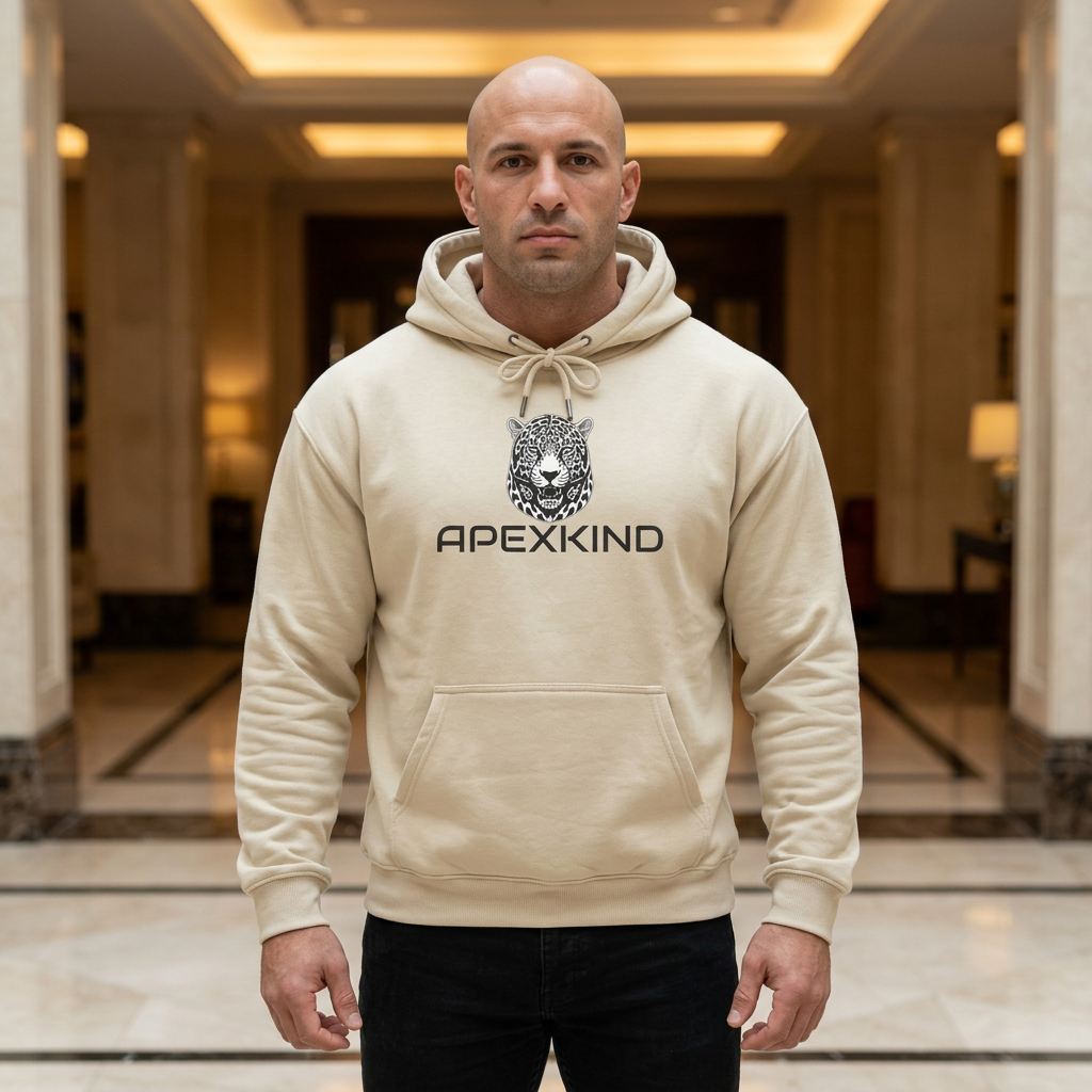 ApexKind Leopard Hoodie — 'Apex' Motivational Graphic Pullover